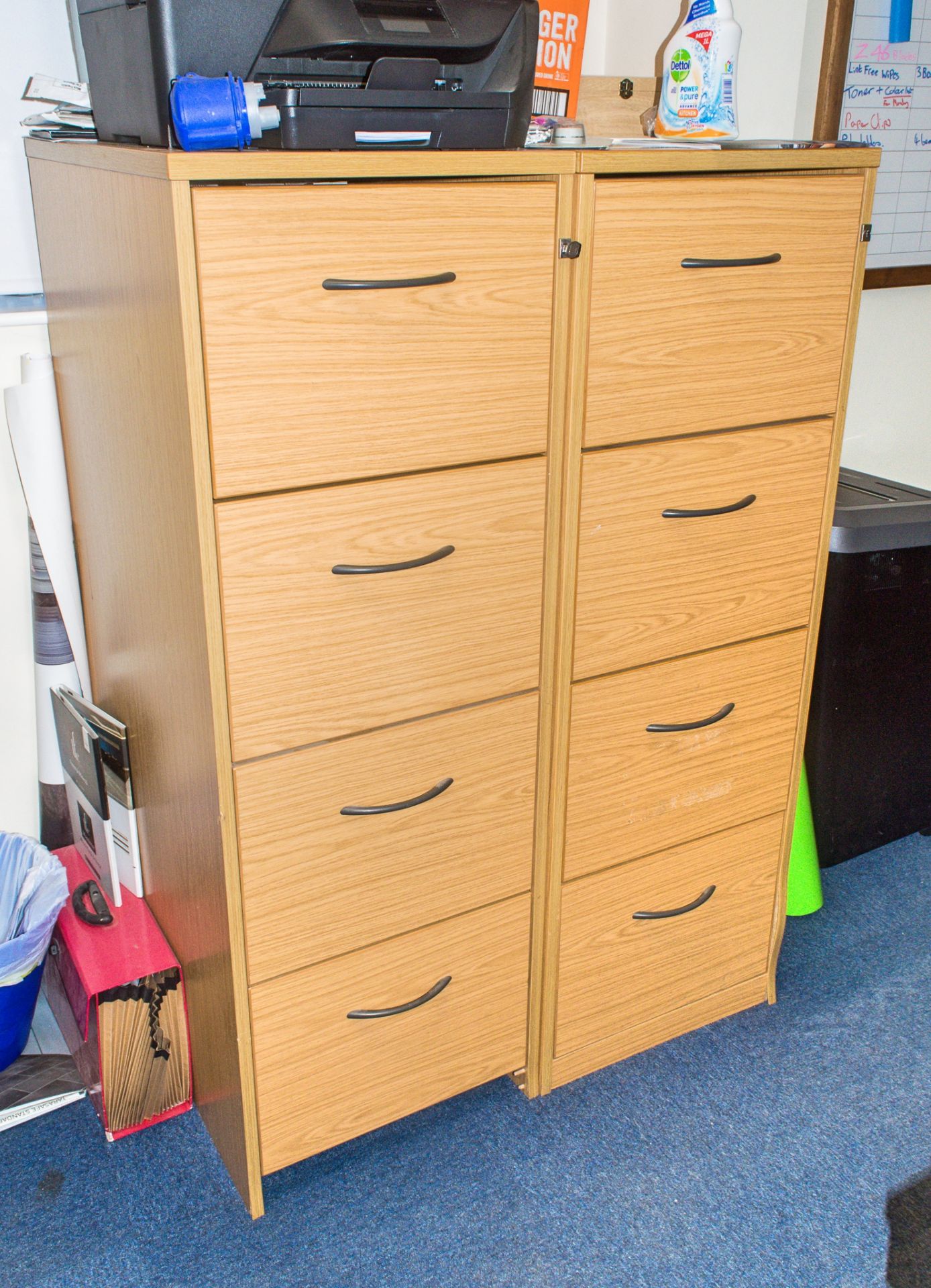 2 - 4 drawer filing cabinets Dimesions each: 140 cm H x 65 cm D x 47 cm W