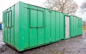 32 ft x 10 ft steel anti vandal office site unit Comprising of: 2 - offices & lobby c/w keys