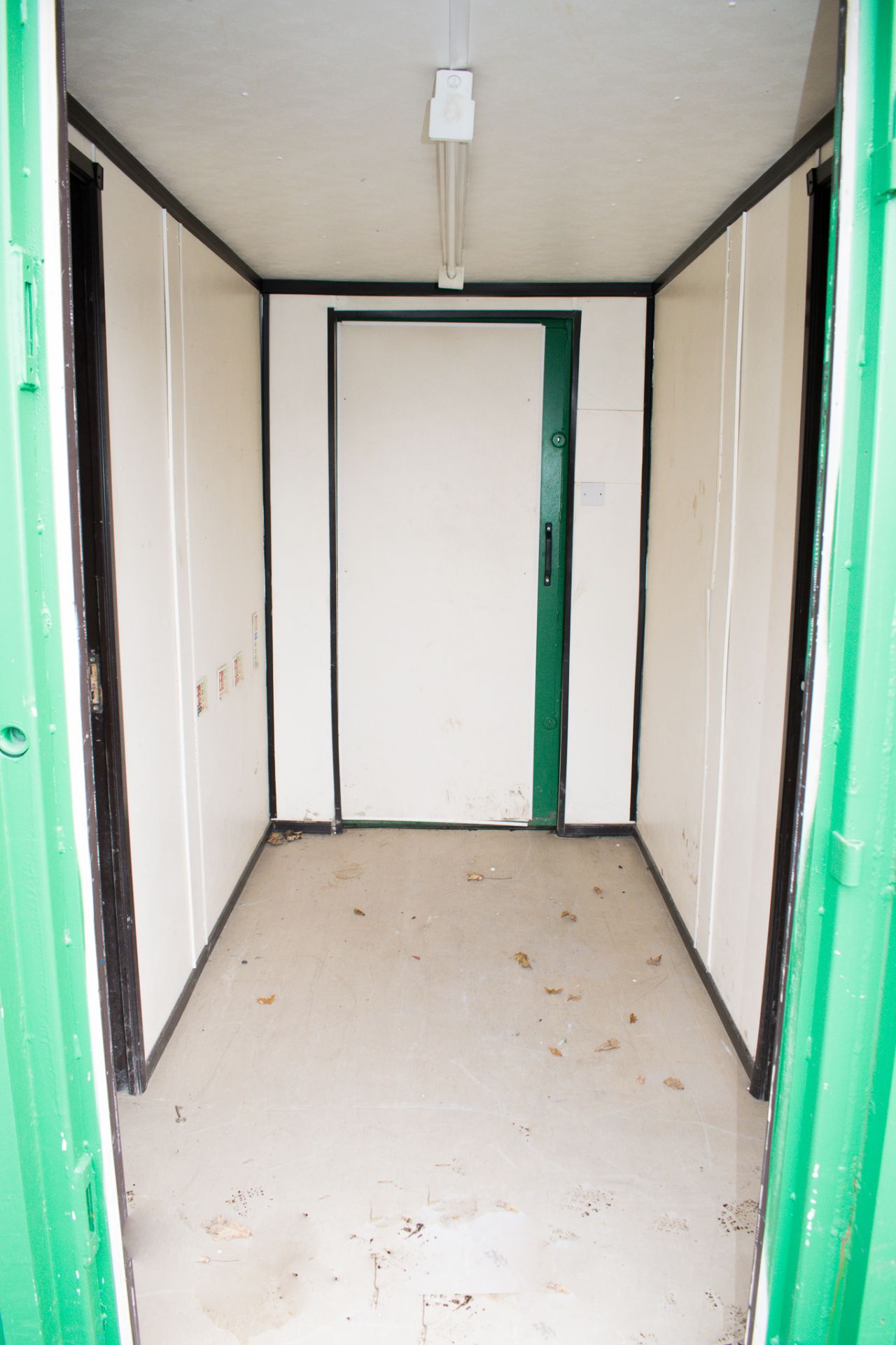 32 ft x 10 ft steel anti vandal office site unit Comprising of: 2 - offices & lobby c/w keys ** Door - Image 9 of 9