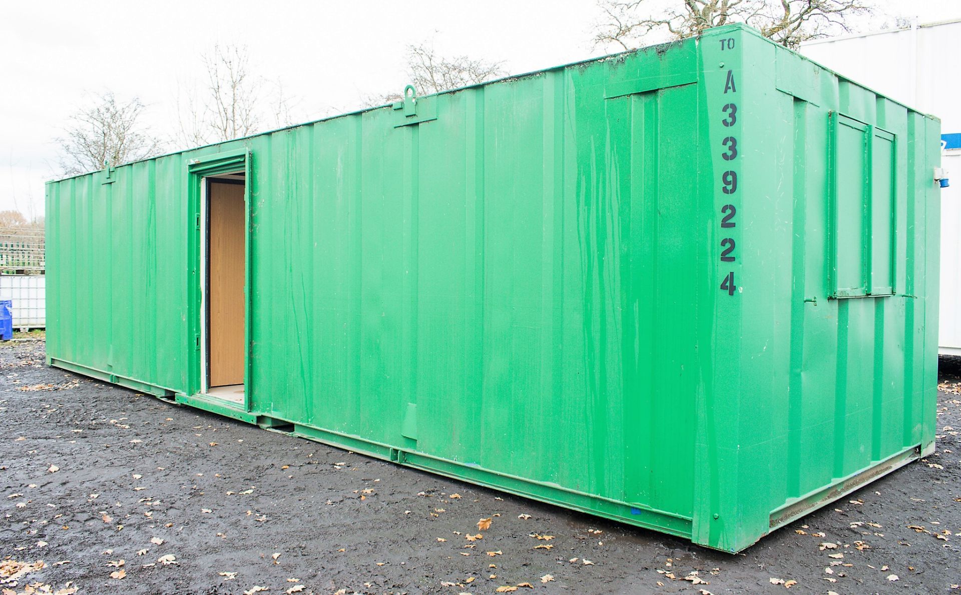 32 ft x 10 ft steel anti vandal office site unit Comprising of: 2 - offices & lobby c/w keys ** Door - Image 3 of 9