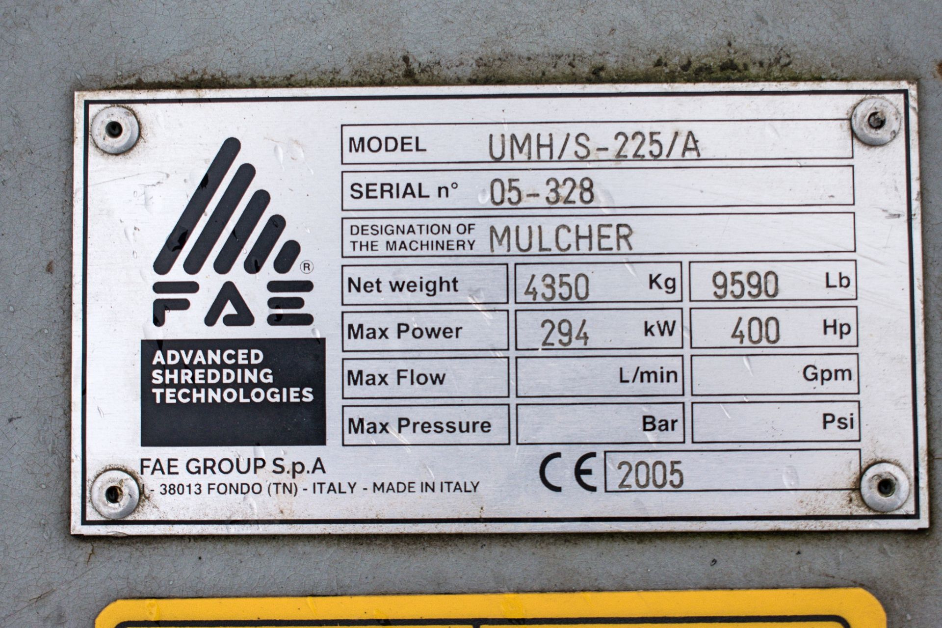 FAE UMH/S-225/A forestry mulcher Year: 2005 S/N: 05-328 - Image 7 of 8