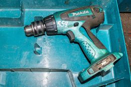 Makita cordless drill c/w carry case ** No charger or battery **