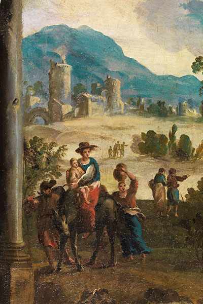 Italienischer Maler des 17. Jahrhunderts ARCHITEKTURCAPRICCIO MIT RUINE UND KIRCHE SOWIE - Image 2 of 6
