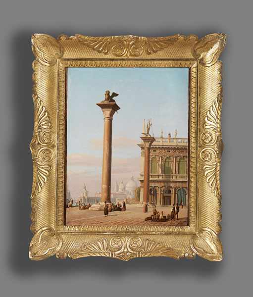 Frans Vervloet, 1795 Mechelen "" 1872 Venedig BLICK AUF DIE BEIDEN SÄULEN AM EINGANG DER PIAZZA - Image 5 of 6