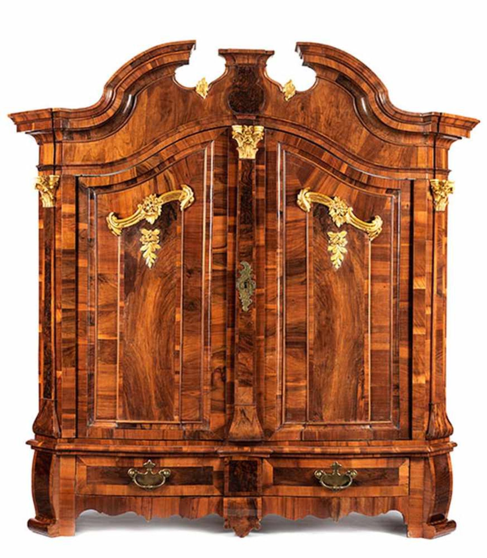 Großer Barock-Schrank mit gesprengtem Giebel Höhe: 220 cm. Breite: 200 cm. Tiefe: 70 cm. - Bild 4 aus 4