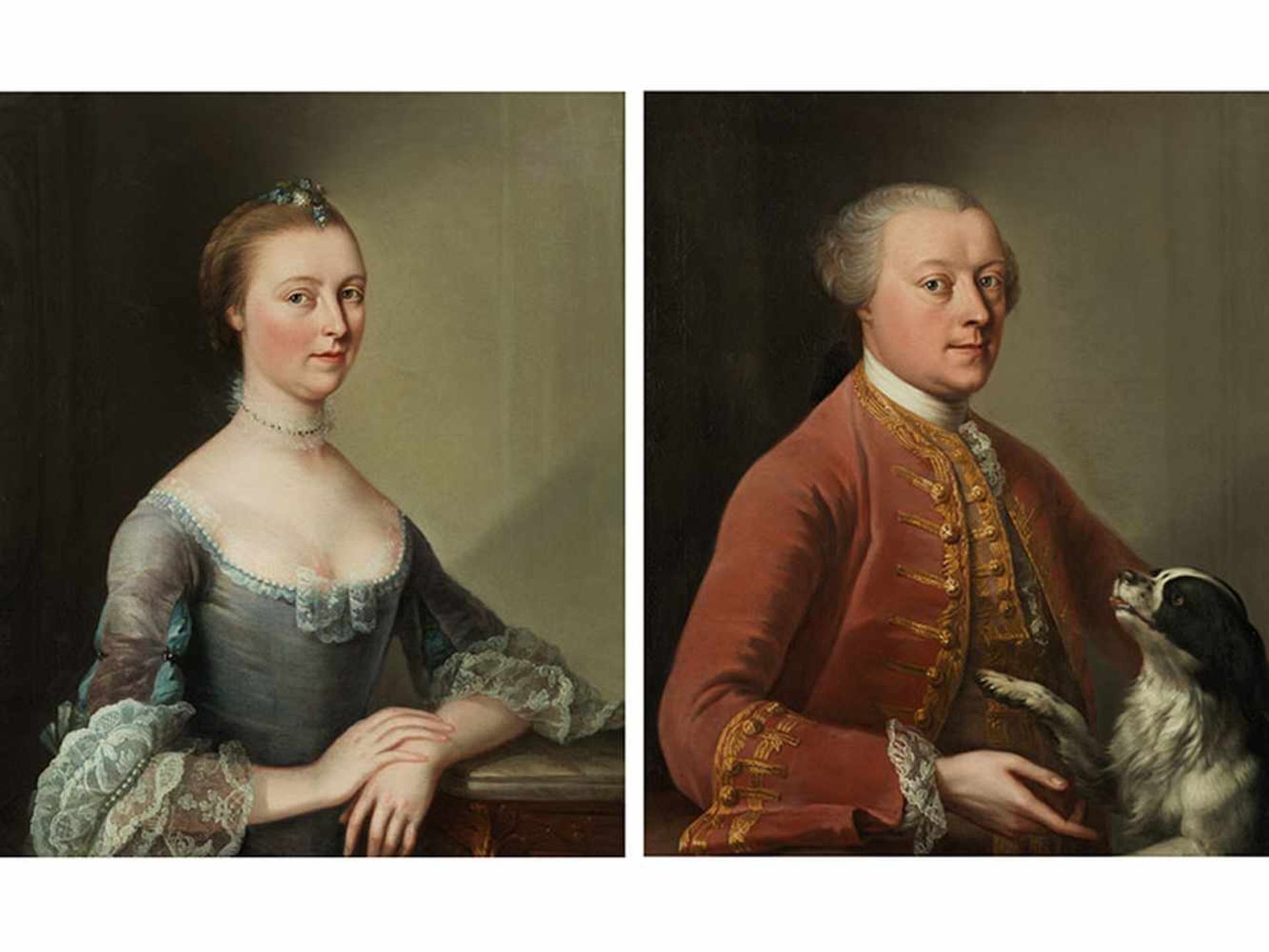 Charles-Amédée-Philippe van Loo, 1719 Rivoli "" 1795 Paris Gemäldepaar PORTRAIT EINES EDELMANNS - Bild 7 aus 7