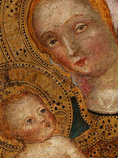 Toskanischer Maler des 15. Jahrhunderts MARIA MIT DEM KIND Öl und Tempera auf Holz. Sichtmaß: 41 x - Image 3 of 7
