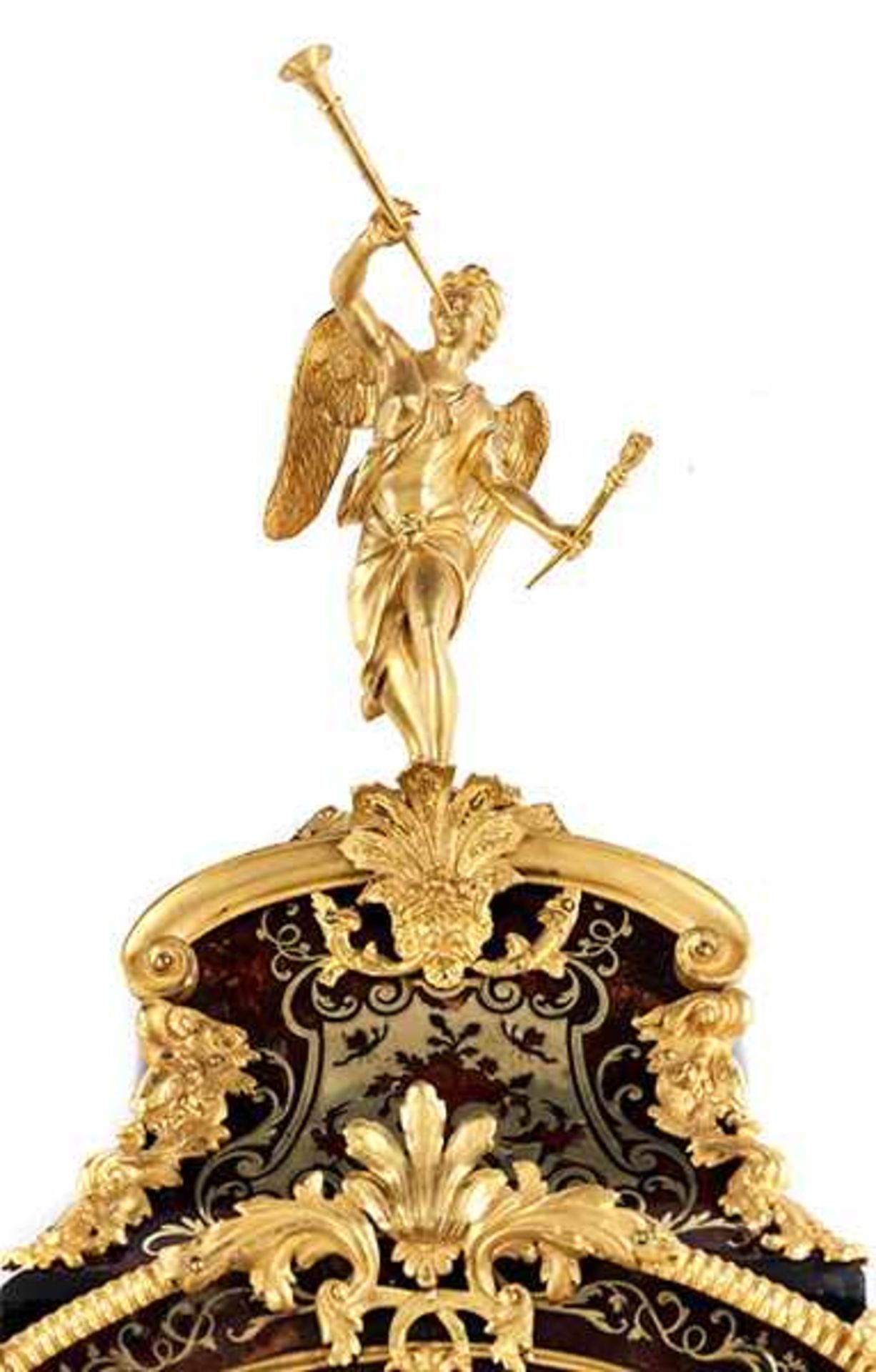 Louis XIV-Konsoluhr Höhe der Uhr: 66 cm. Höhe inkl. Konsole und Aufsatz: ca. 142 cm. Rückwärtig - Bild 4 aus 7