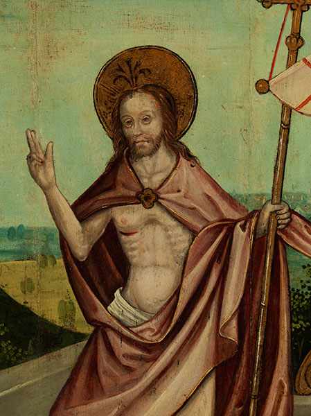 Meister der rheinischen oder niederländischen Schule des 15. Jahrhunderts AUFERSTEHUNG CHRISTI Öl - Image 12 of 19
