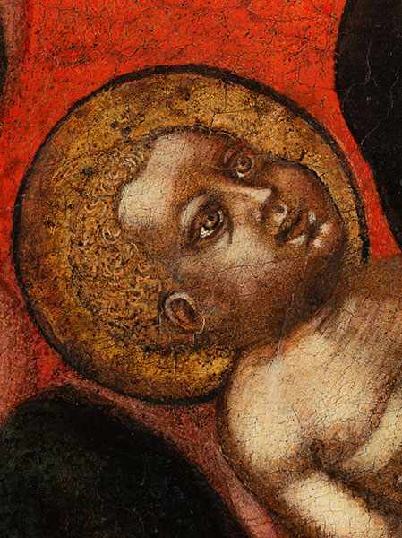Italienischer Maler des 15. Jahrhunderts LÜNETTEN-GEMÄLDE MIT DARSTELLUNG VON MARIA MIT DEM KIND UND - Image 9 of 17