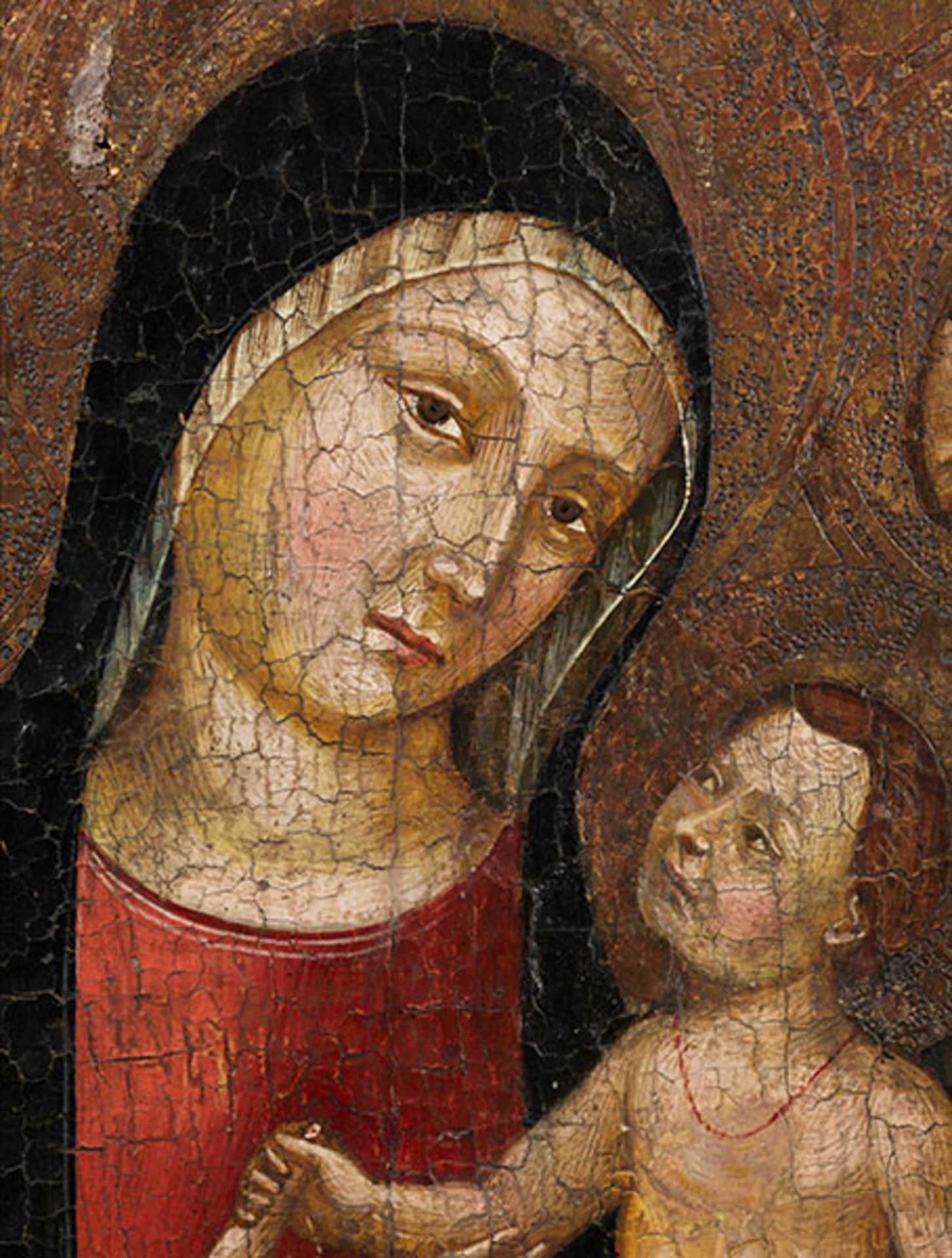 Maler der Sieneser Schule des 14./ 15. Jahrhunderts MARIA MIT DEM KIND, DEM HEILIGEN JOSEF SOWIE - Bild 2 aus 7