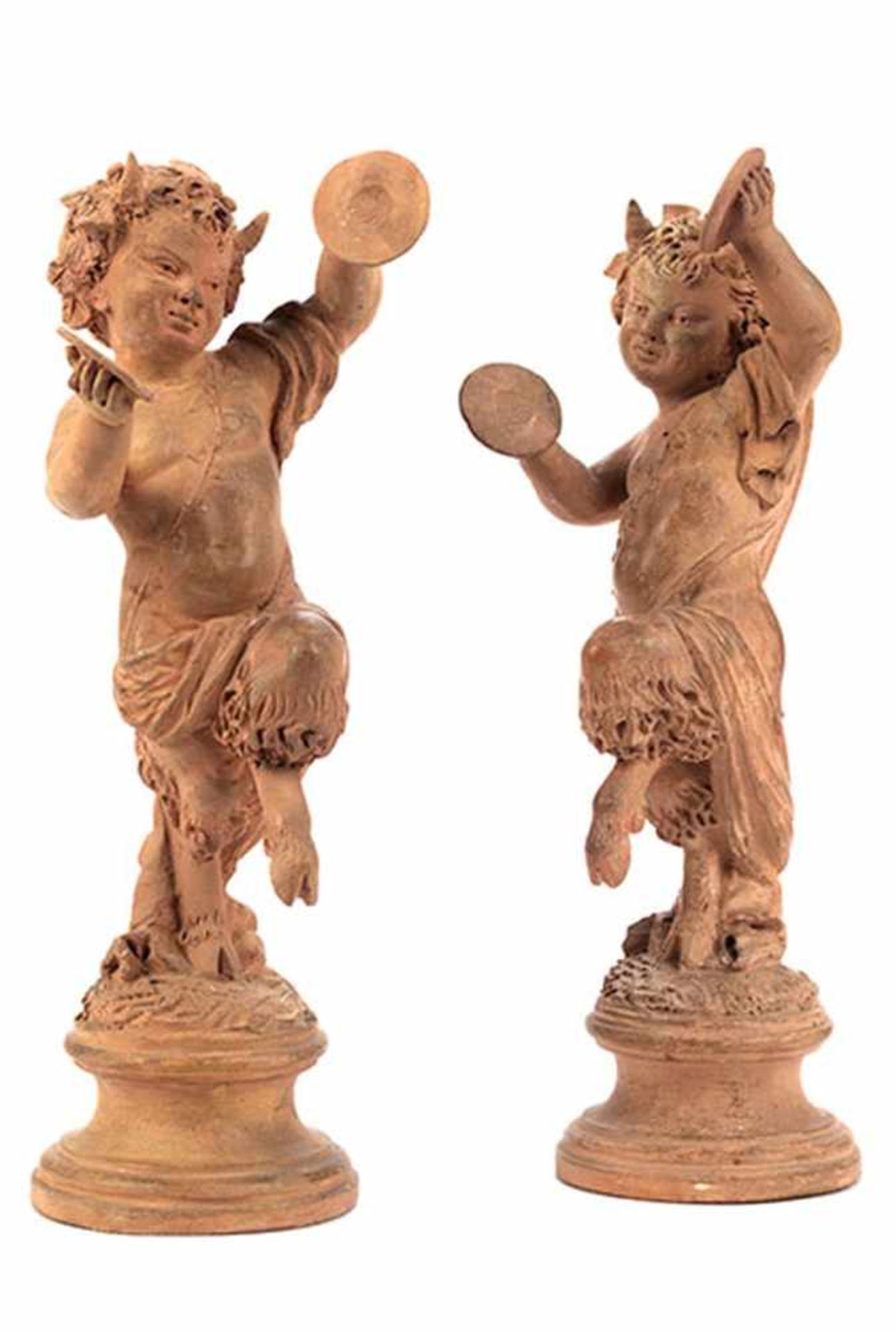 Figurenpaar tanzender Panskinder Höhe: je 24 cm. Am Sockel jeweils Ritzsignatur "Claudion". - Bild 5 aus 5