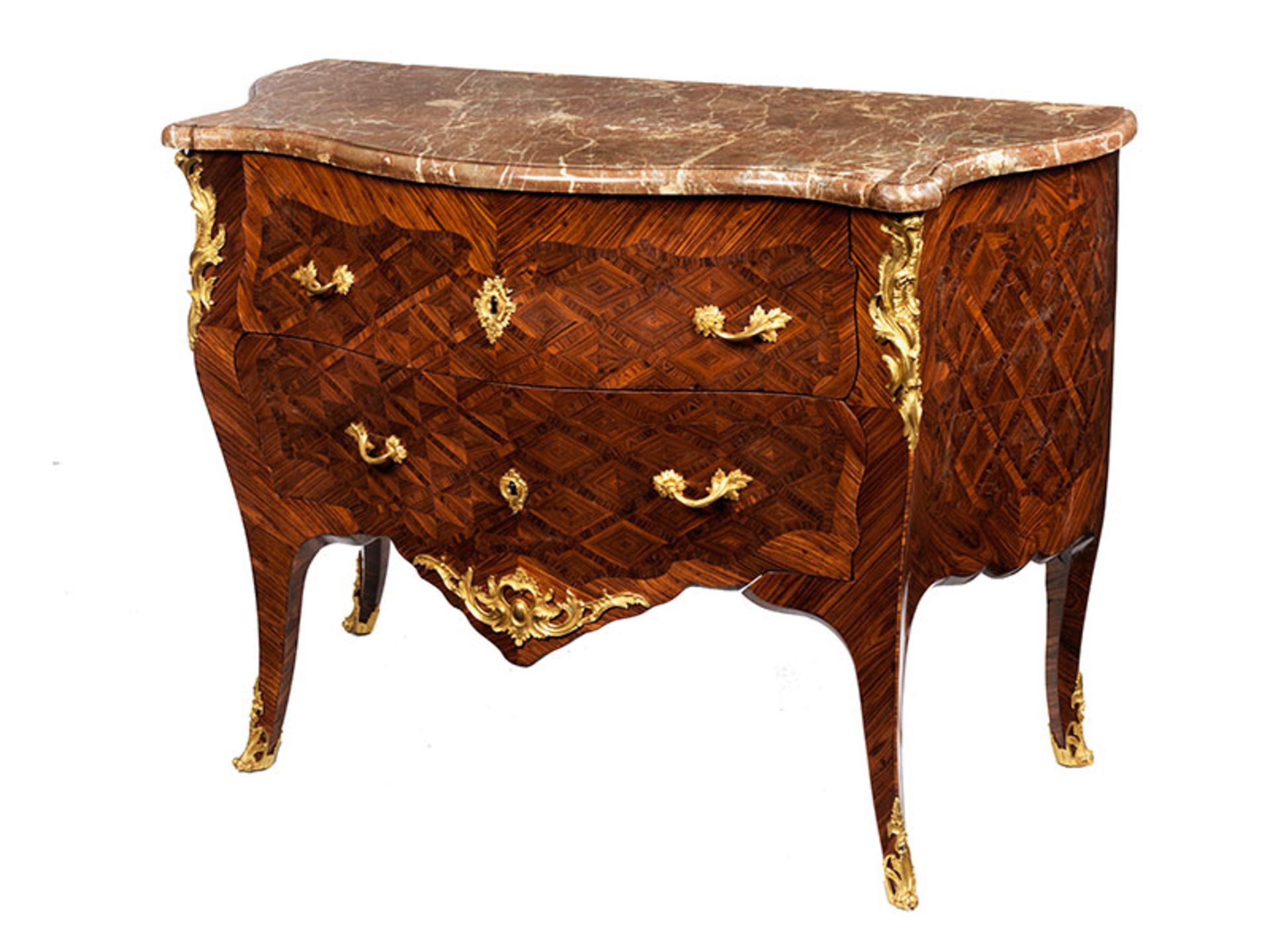 Elegante Louis XV-Kommode Höhe: 85 cm. Breite: 115 cm. Tiefe: 55 cm. Frankreich, 18. Jahrhundert.