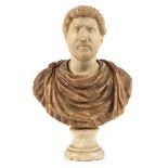 Imperatoren-Büste des Kaisers Hadrian Höhe: 23,5 cm. Italien, 18. Jahrhundert. Kopf- und