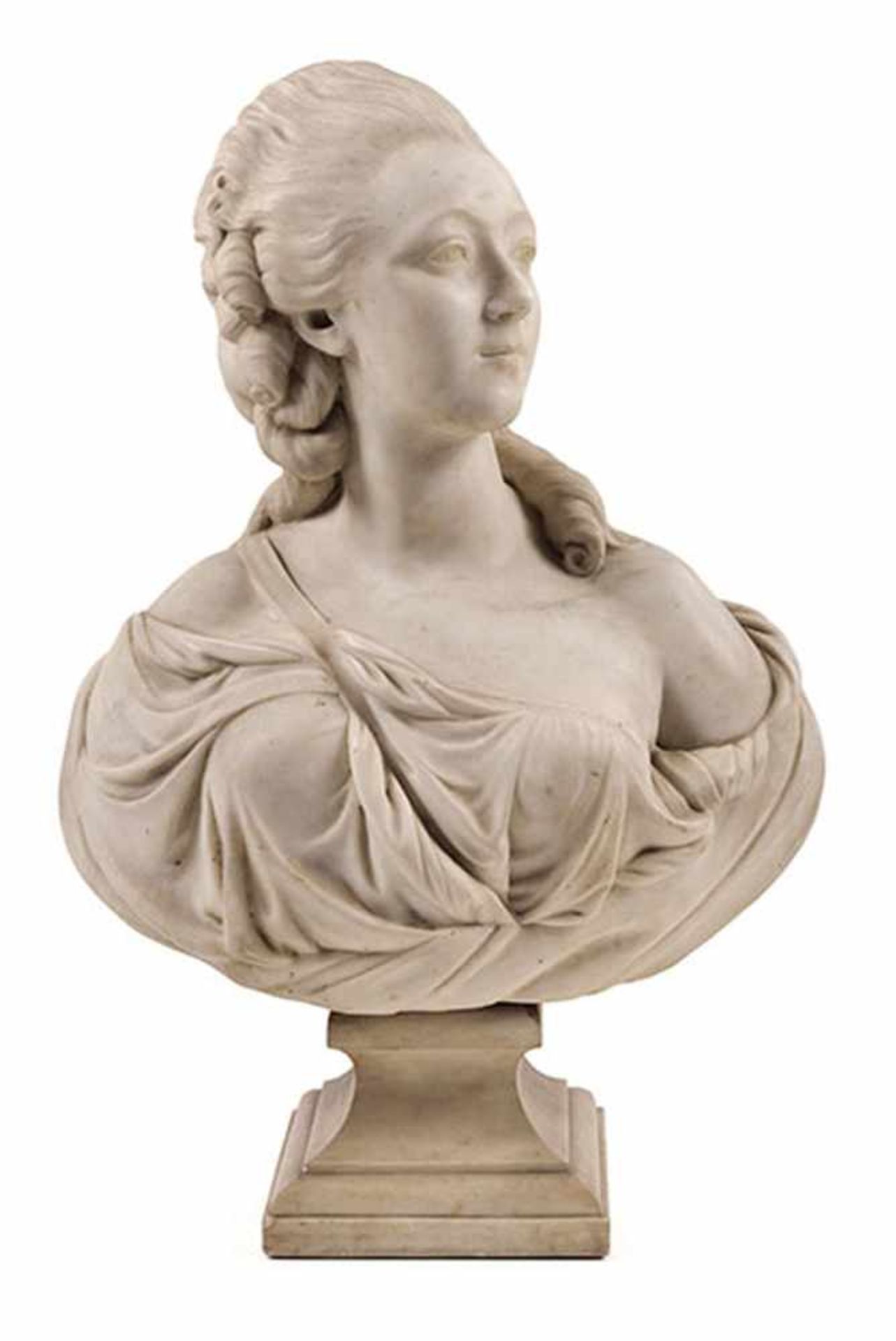 Französischer Bildhauer des 18./ 19. Jahrhunderts MARIE ANTOINETTE Höhe: 72 cm. Die in weißlichem - Bild 4 aus 4