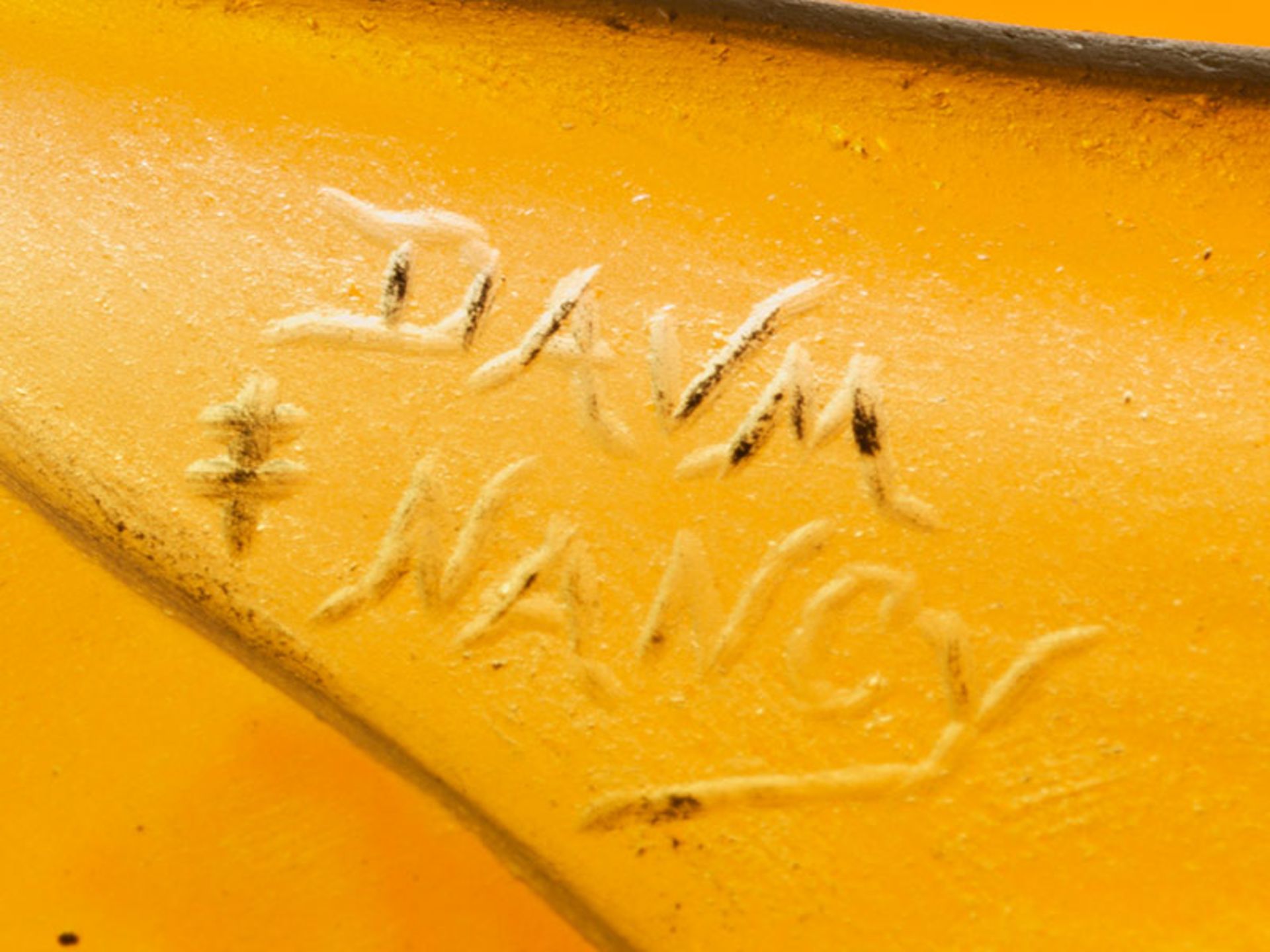Extrem seltene Nénuphar Tischlampe Höhe: 74 cm. Fuß signiert "L. Majorelle Nancy", Lampenschirm - Bild 8 aus 10