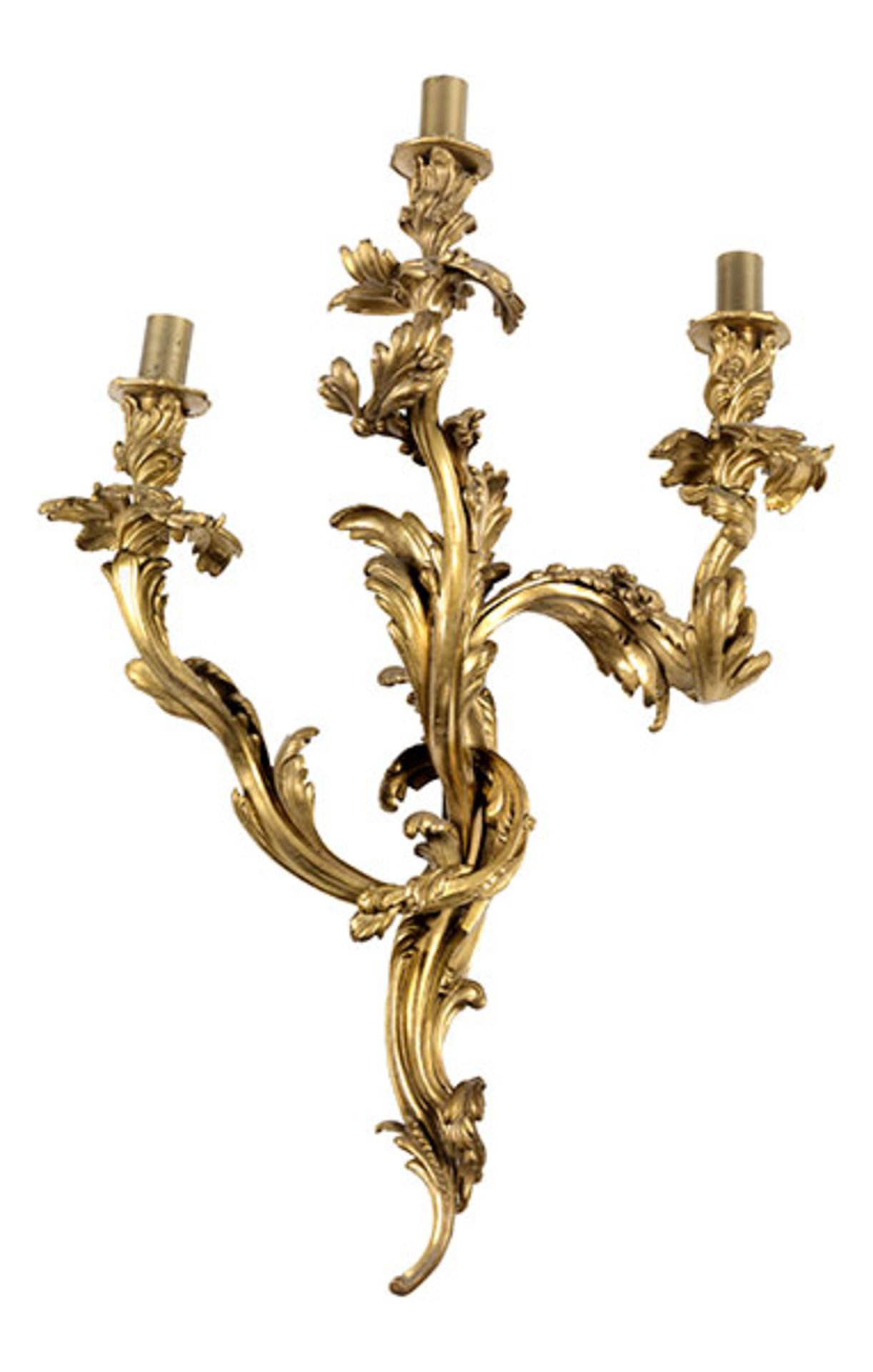 Applike im Louis XV-Stil Höhe: 62 cm. Frankreich, 19./ 20. Jahrhundert. Bronze, gegossen, ziseliert,