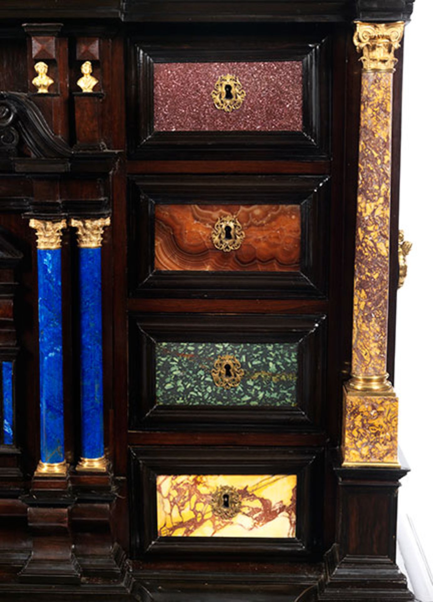 Römisches Barock-Kabinett Höhe: 135 cm. Breite: 160 cm. Tiefe: 55 cm. Rom, 17. Jahrhundert. Auf - Bild 6 aus 10