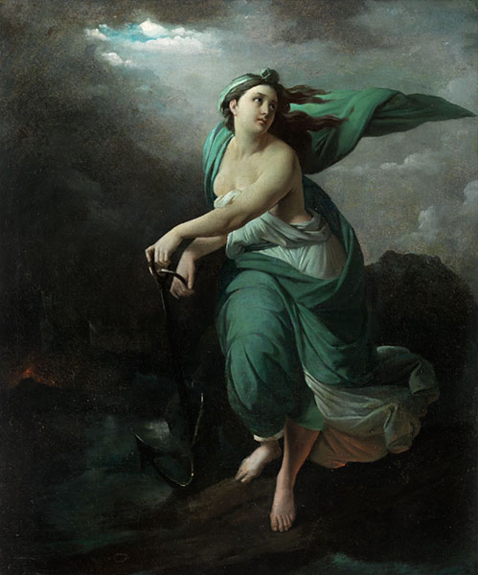 Italienischer Maler des 18. JahrhundertsAllegorie der Hoffnung Öl auf Leinwand. Doubliert. 77 x 64