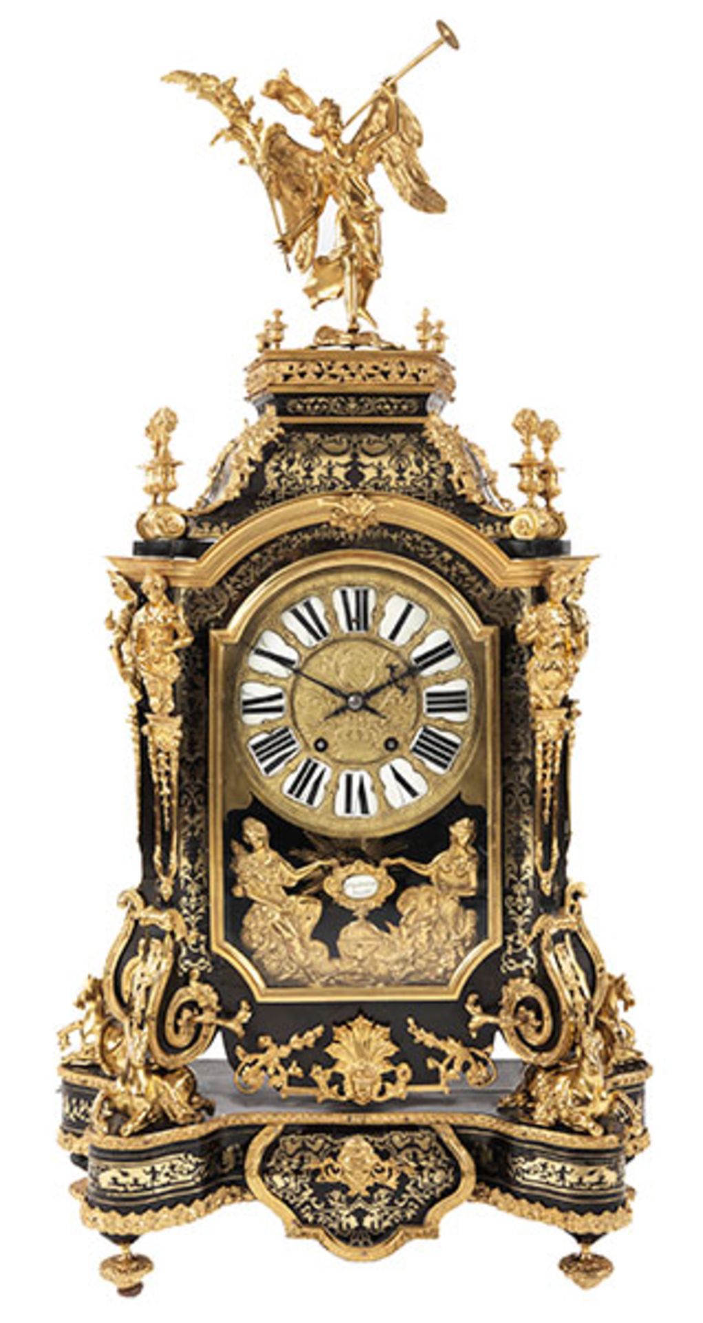 Große Boulle-Uhr Höhe inkl. Konsole: 155 cm. Unter dem Zifferblatt Signaturkartusche "Charles - Bild 3 aus 6