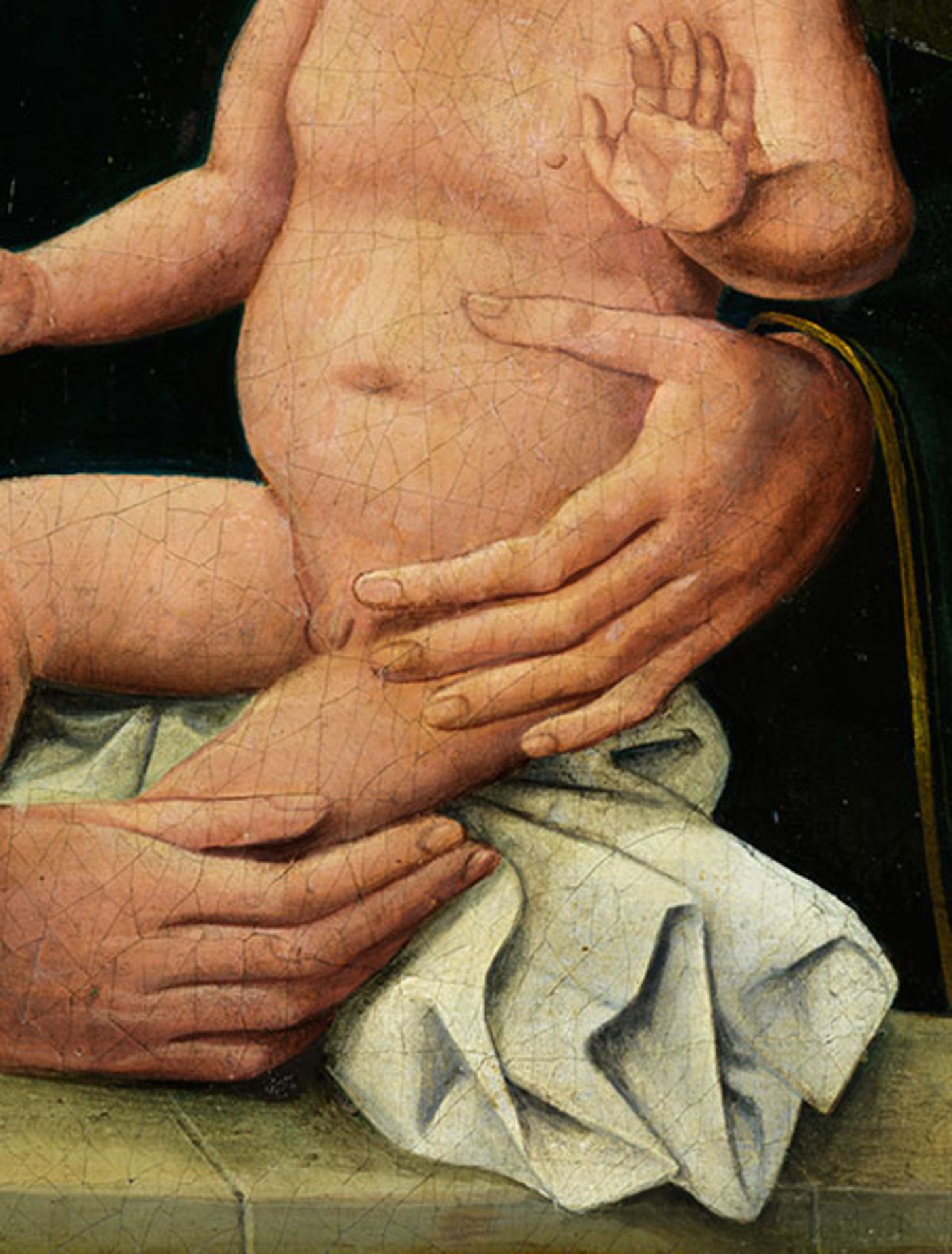 Dieric Bouts, 1415/ 20 Haarlem "" 1475 Löwen, Werkstatt des MADONNA MIT DEM KIND Öl auf Holz. 29,5 x - Bild 4 aus 10