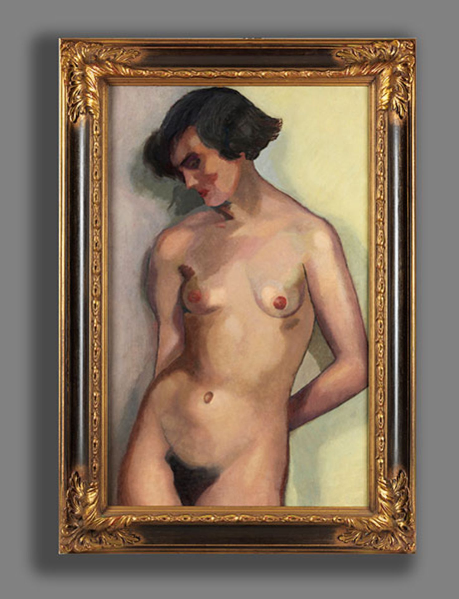 Leo Putz, 1869 Meran "" 1940 ebenda, Umkreis des FRAUENAKT Öl auf Karton. Doubliert auf Hartfaser. - Bild 4 aus 5