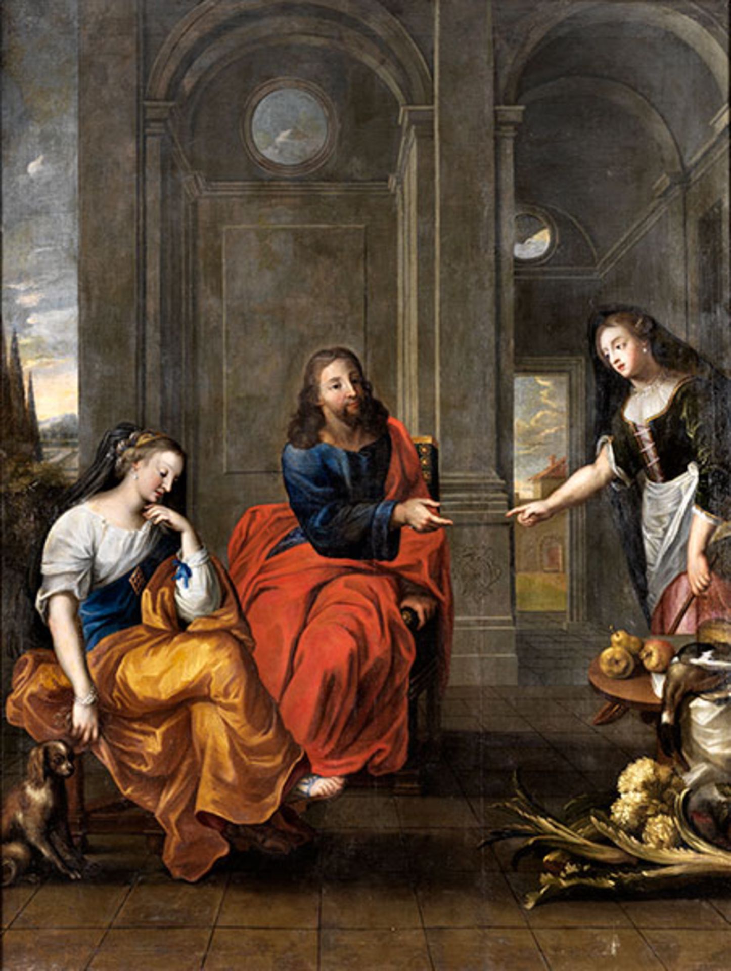 Gérard Seghers, 1591 Antwerpen "" 1651, Werkstatt CHRISTUS IM HAUS VON MARTHA UND MARIA Öl auf