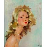 Jean Gabriel Domergue, 1889 Bordeaux "" 1962 Paris PORTRAIT EINER HÜBSCHEN BLONDINE Öl auf