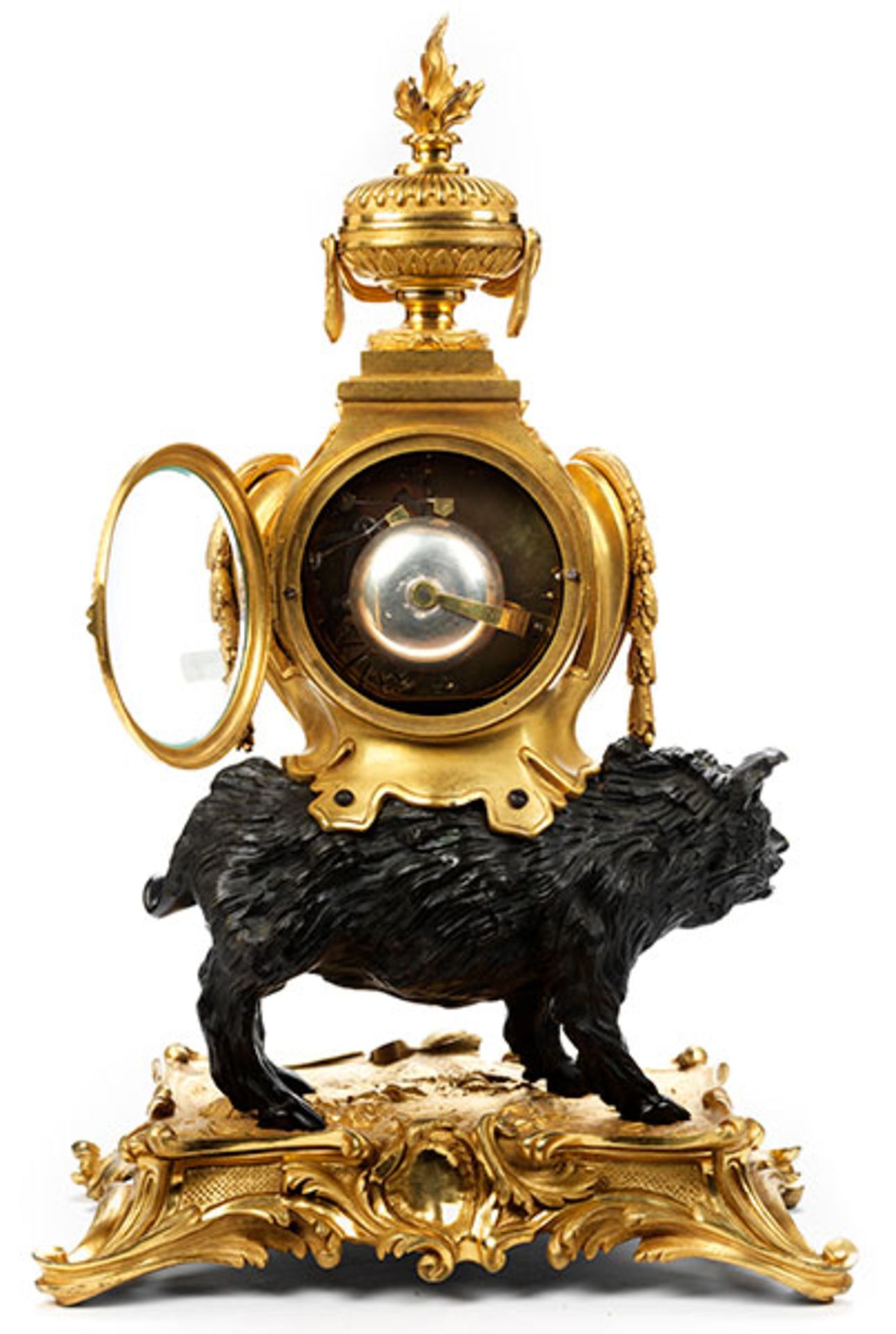 Große Louis XV-Bronzetischuhr Höhe: 56 cm. Maximale Breite: 37 cm. Tiefe: 23 cm. Frankreich, - Bild 3 aus 4