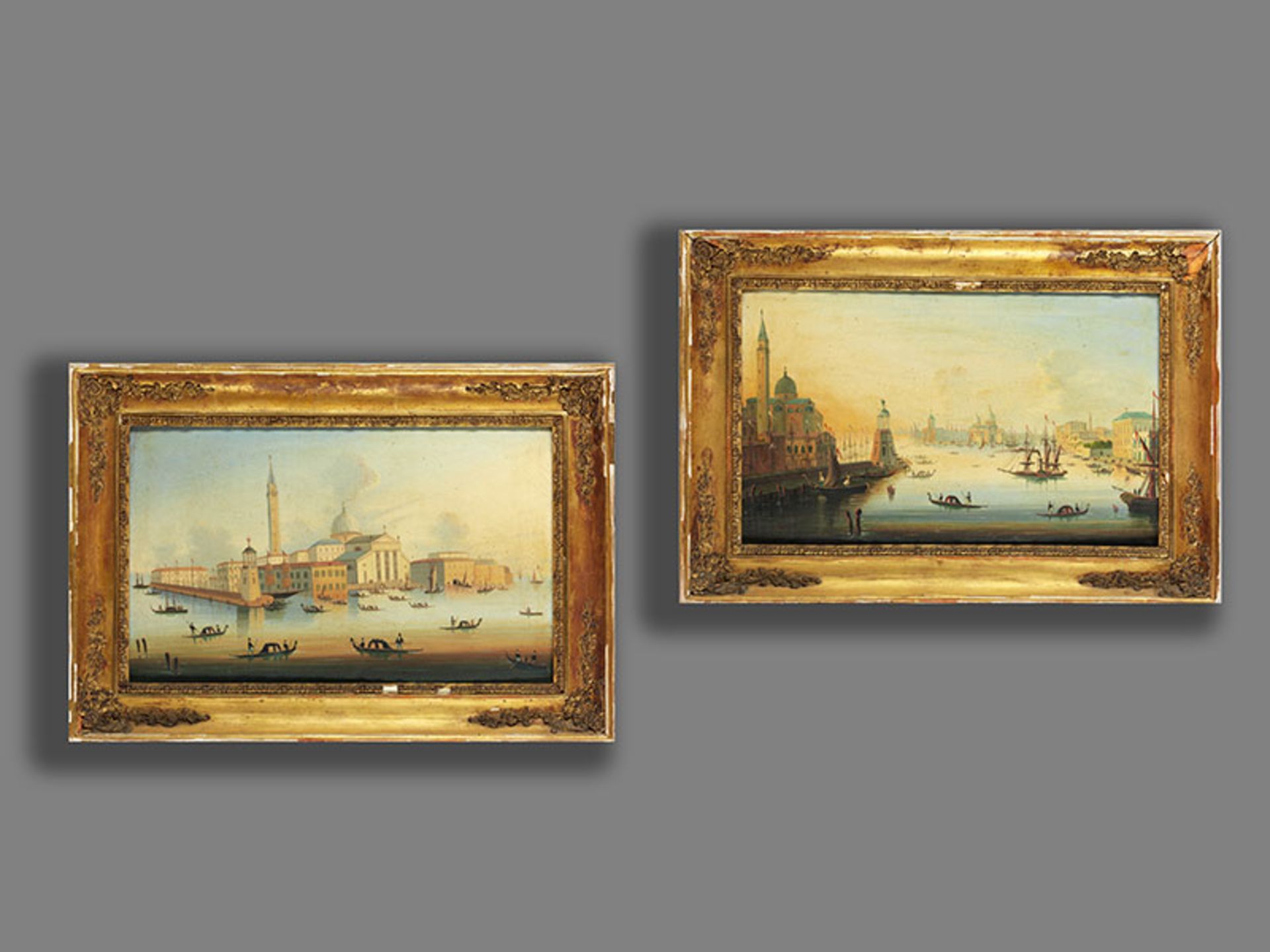 Venezianischer Vedutenmaler des beginnenden 19. Jahrhunderts Gemäldepaar VENEDIGANSICHTEN Öl auf - Bild 6 aus 7