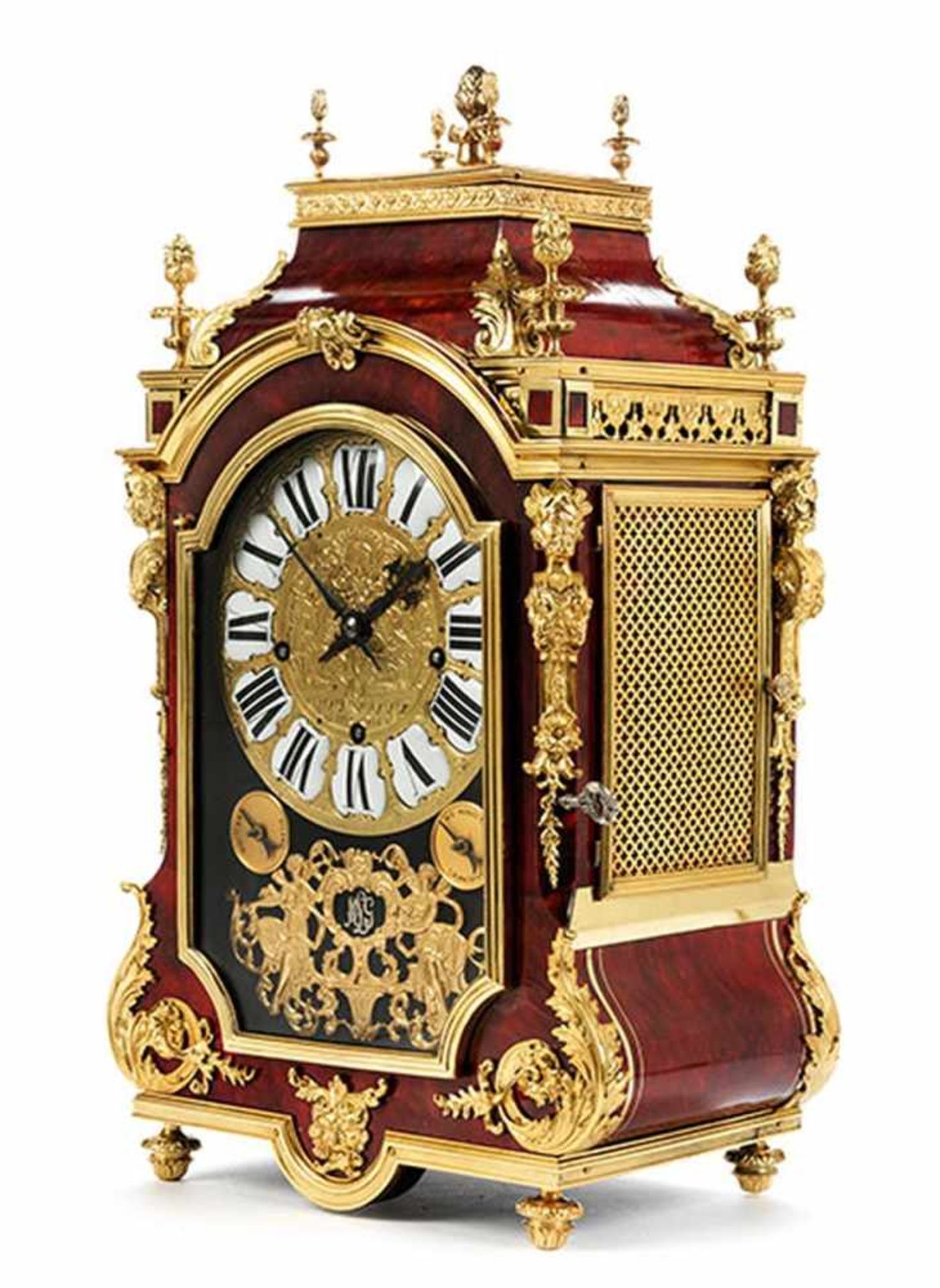 Große Kommodenuhr mit Carillon-Schlagwerk im Louis XIV-Stil Höhe: 60,5 cm. Breite: 35 cm. Tiefe: - Bild 5 aus 5