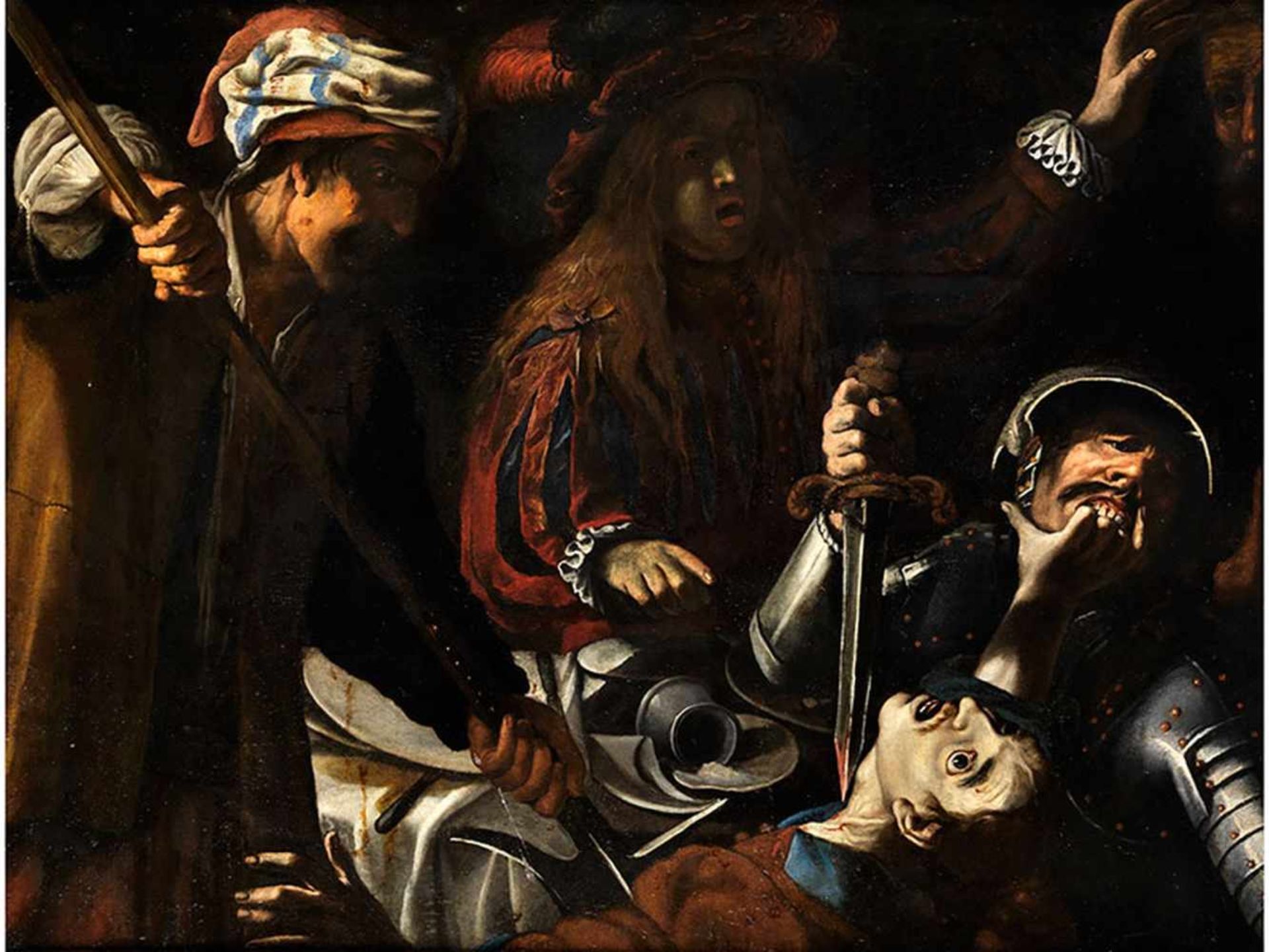 Rombouts, zug., Theodor1597 - 1637 Die Vollstreckung eines Urteils Öl auf Leinwand. Doubliert. 96 - Bild 7 aus 7