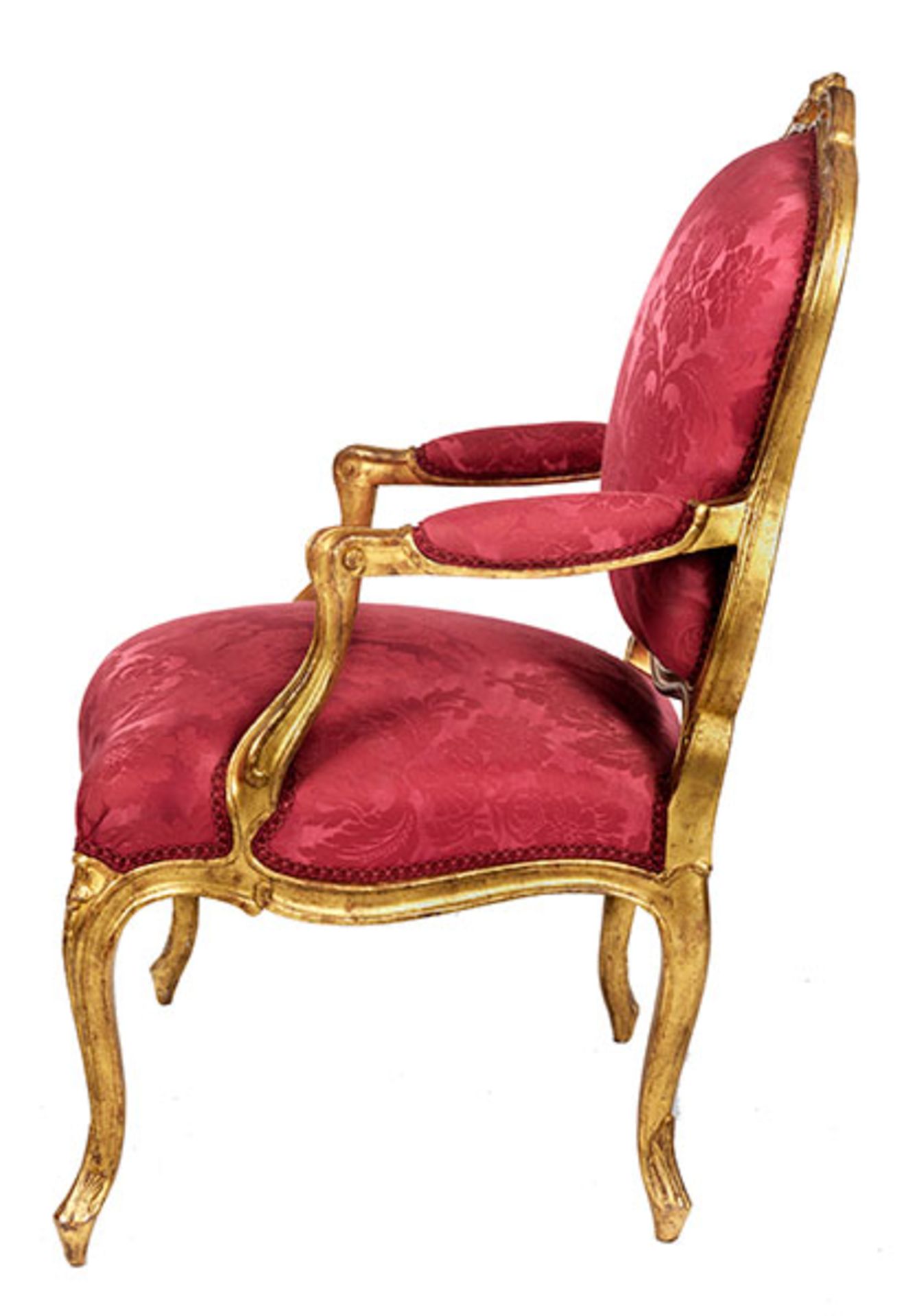 Paar Louis XV-Fauteuils Lehnenhöhe: 97,5 cm. Sitzhöhe: 43 cm. Gestempelt "JB Lebas". Frankreich, - Bild 3 aus 5