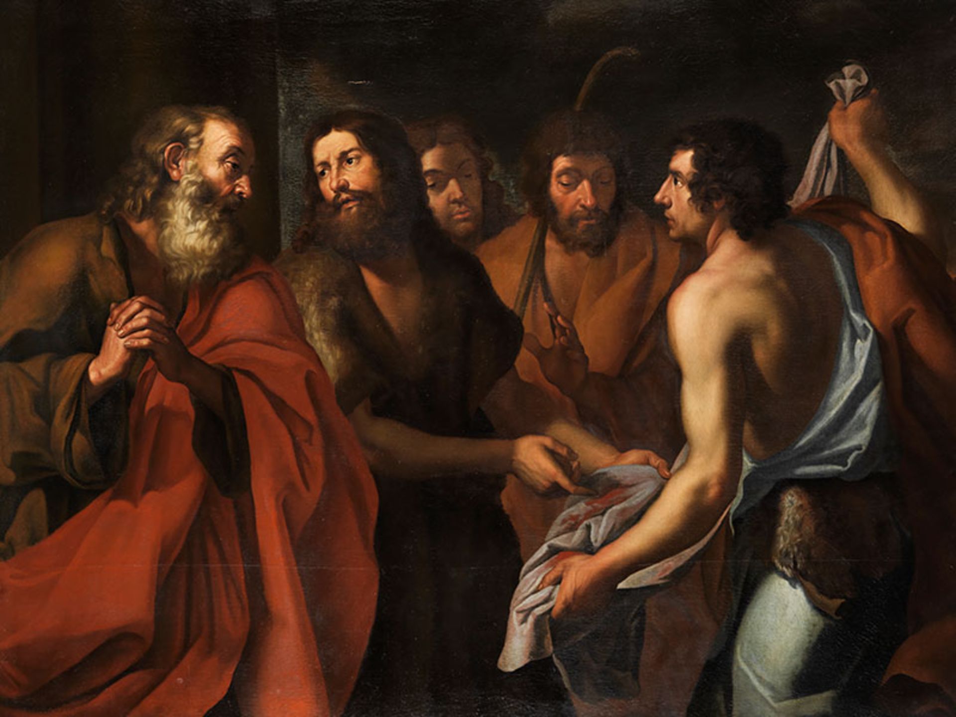 Maler des Genueser Caravaggismus des 17. Jahrhunderts DIE SÖHNE JAKOBS ZEIGEN IHREM VATER DAS
