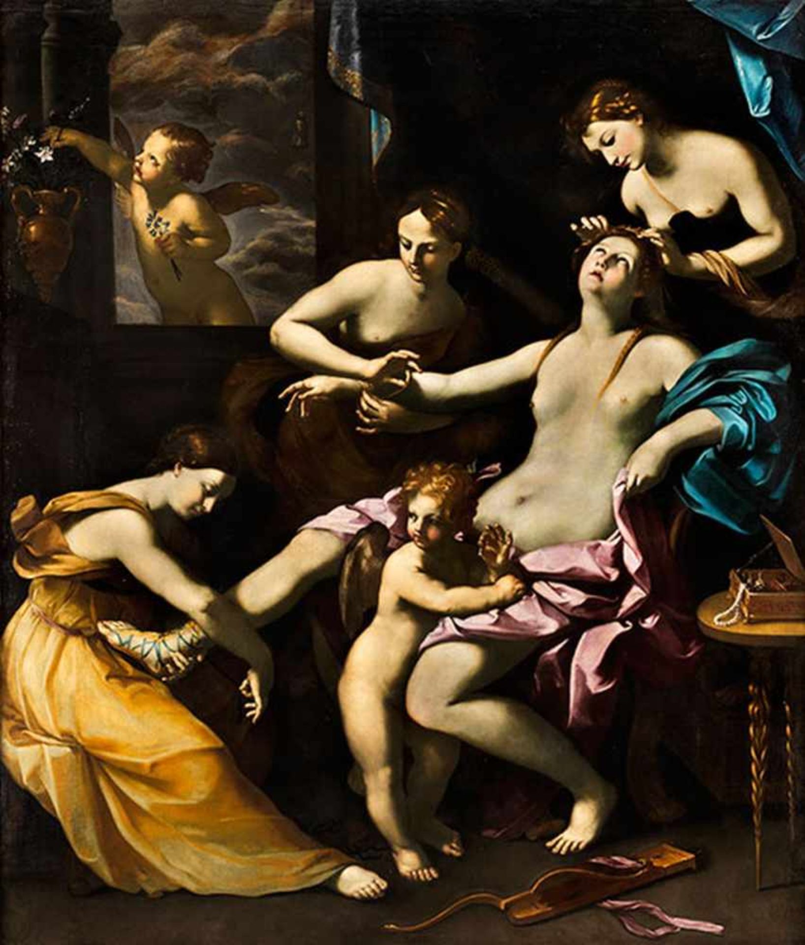 Guido Reni, 1575 Bologna "" 1642 ebenda TOILETTE DER VENUS Öl auf Leinwand. 245 x 206 cm. Um 1622/ - Bild 13 aus 13