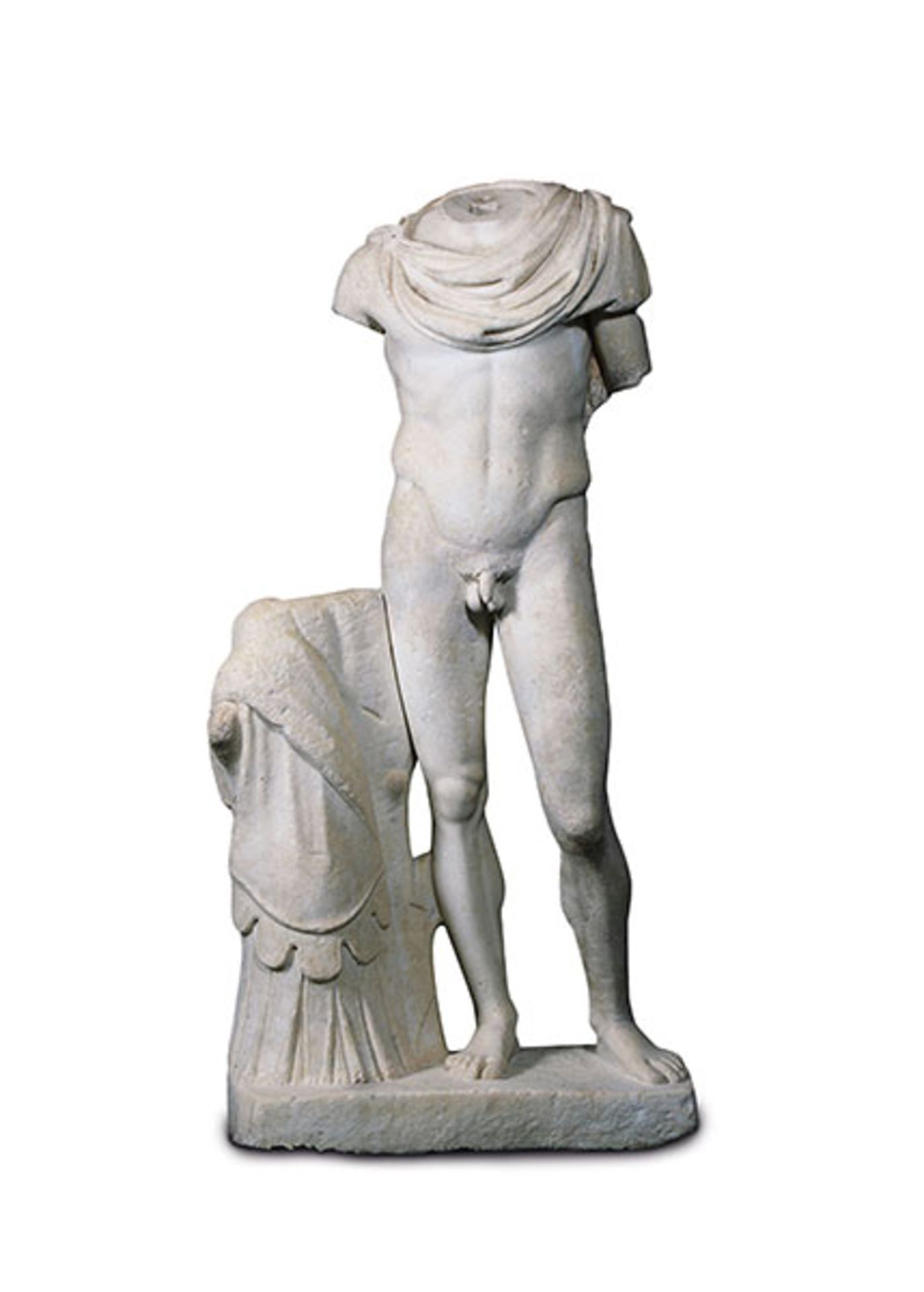 Bedeutende, lebensgroße römische Marmorfigur des Kriegsgottes Mars Höhe: 182 cm. Breite: 90 cm.