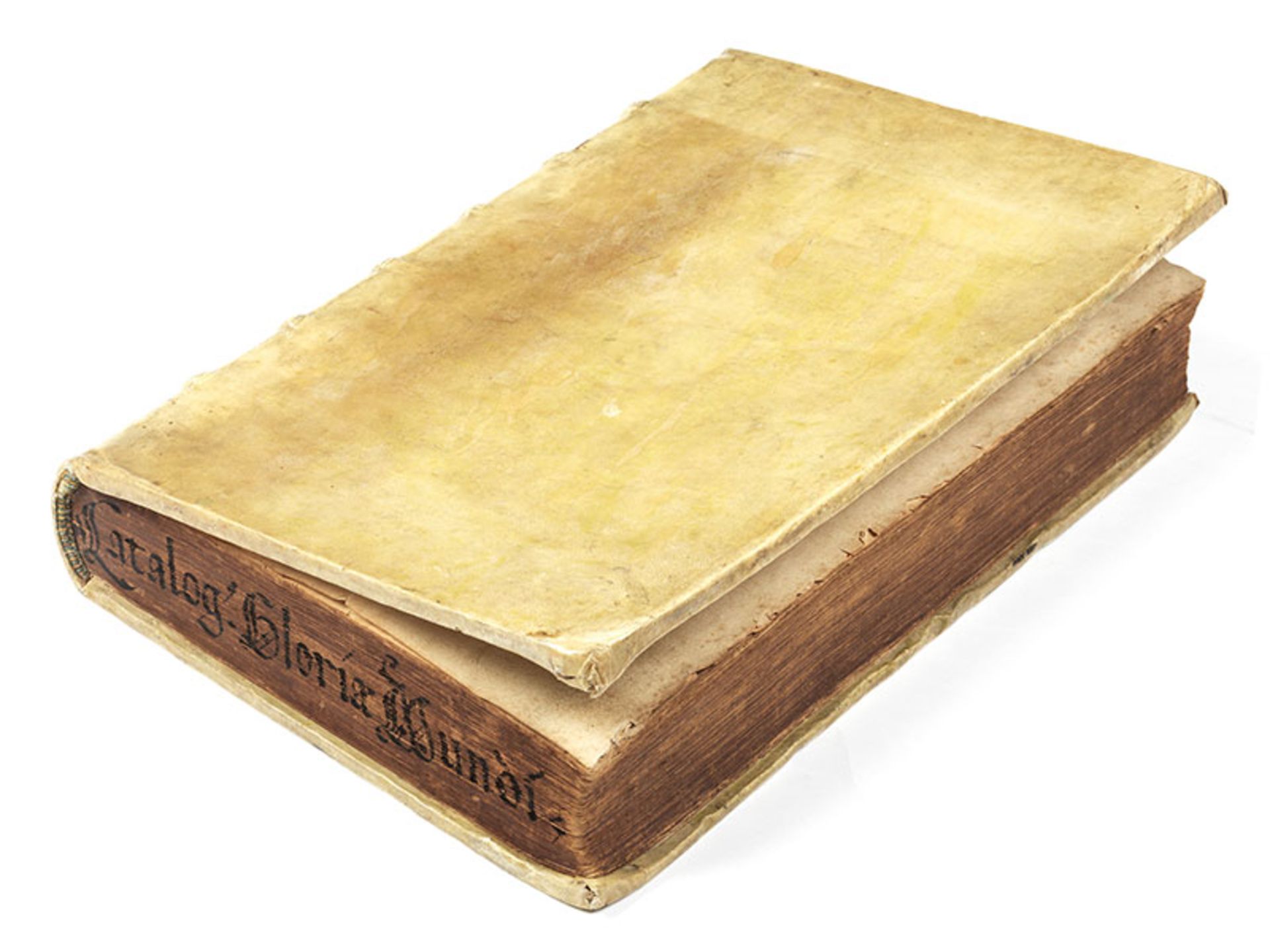 Barthélemy de Chasseneux, Catalogus gloriae mundi. Folio. ca. 35,5 x 24 cm. Frankfurt, Feyerabend, - Bild 2 aus 11