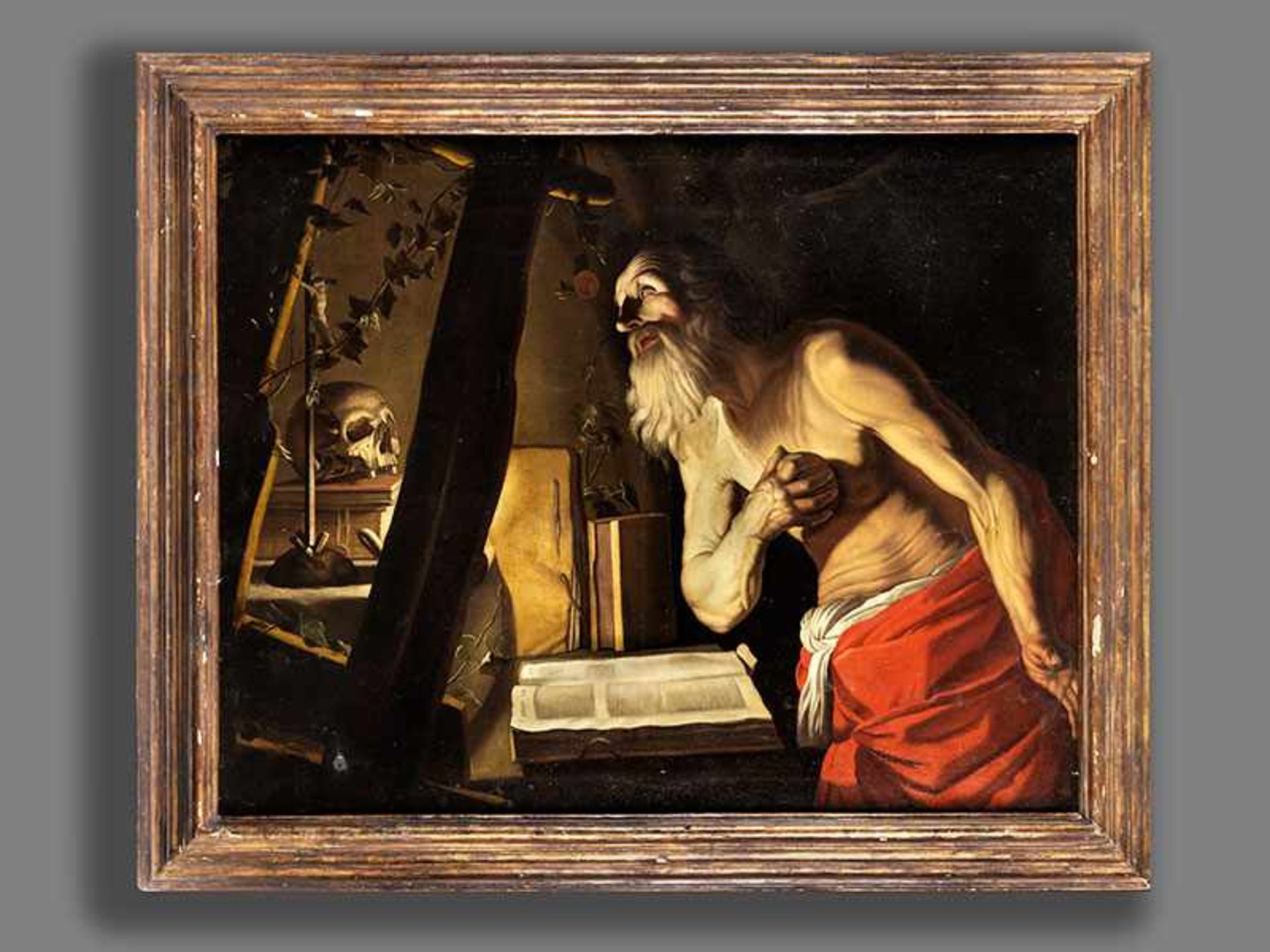 Hendrick van Somer, um 1615 Amsterdam "" 1684 Neapel, zug. DER HEILIGE HIERONYMUS Öl auf Leinwand. - Bild 7 aus 8