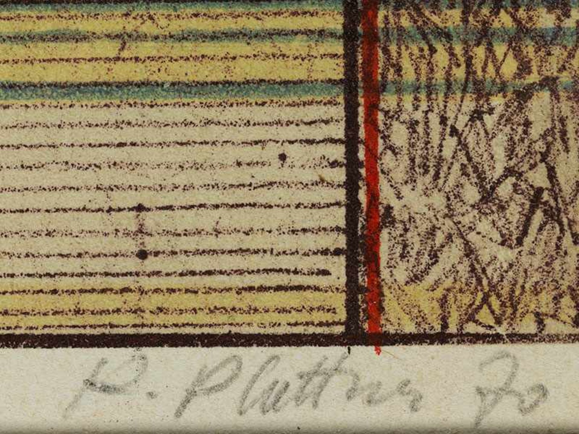 Karl Plattner, 1919 "" 1986 Mailand PROVA DI COLORE (ESEMPLARE UNICO) Farblithografie. 52 x 72 cm. - Bild 2 aus 4