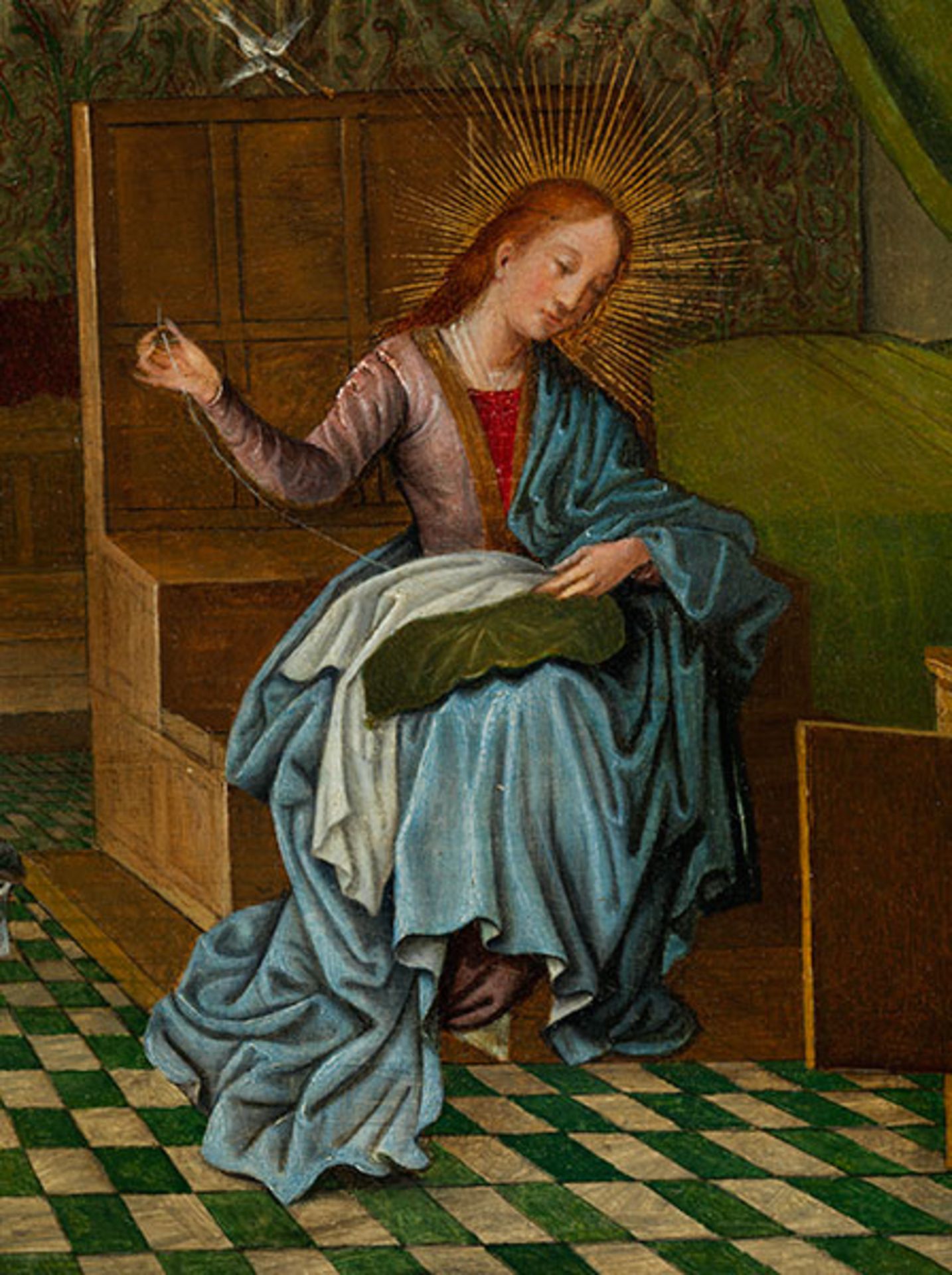 Flämische Schule des 16. Jahrhunderts DIE VERKÜNDIGUNG AN MARIA Öl auf Holz. 29 x 46,5 cm. - Bild 2 aus 7