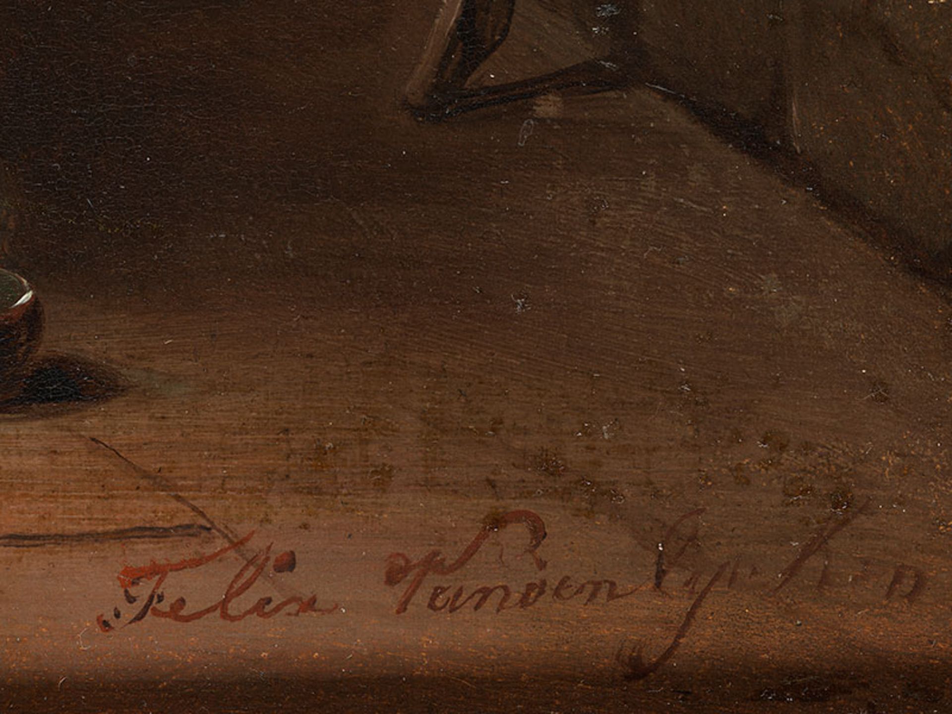 Félix van den Eycken, Maler des 19. Jahrhunderts DIE GLÜCKLICHE FAMILIE Öl auf Holz. 33,5 x 44,5 cm. - Bild 2 aus 9