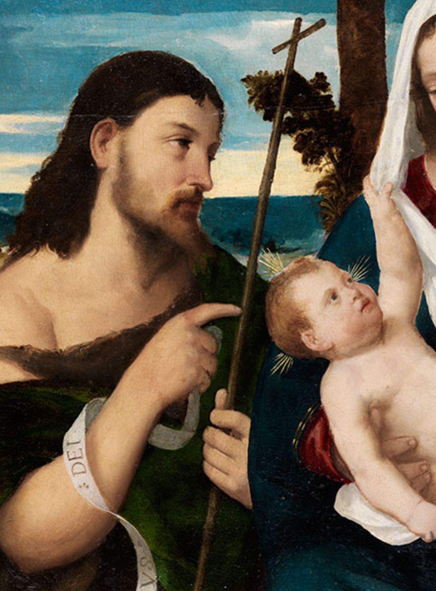 Bonifacio Veronese, ca. 1487 "" 1553 MADONNA MIT DEM KIND ZWISCHEN JOHANNES DEM TÄUFER UND - Bild 3 aus 9