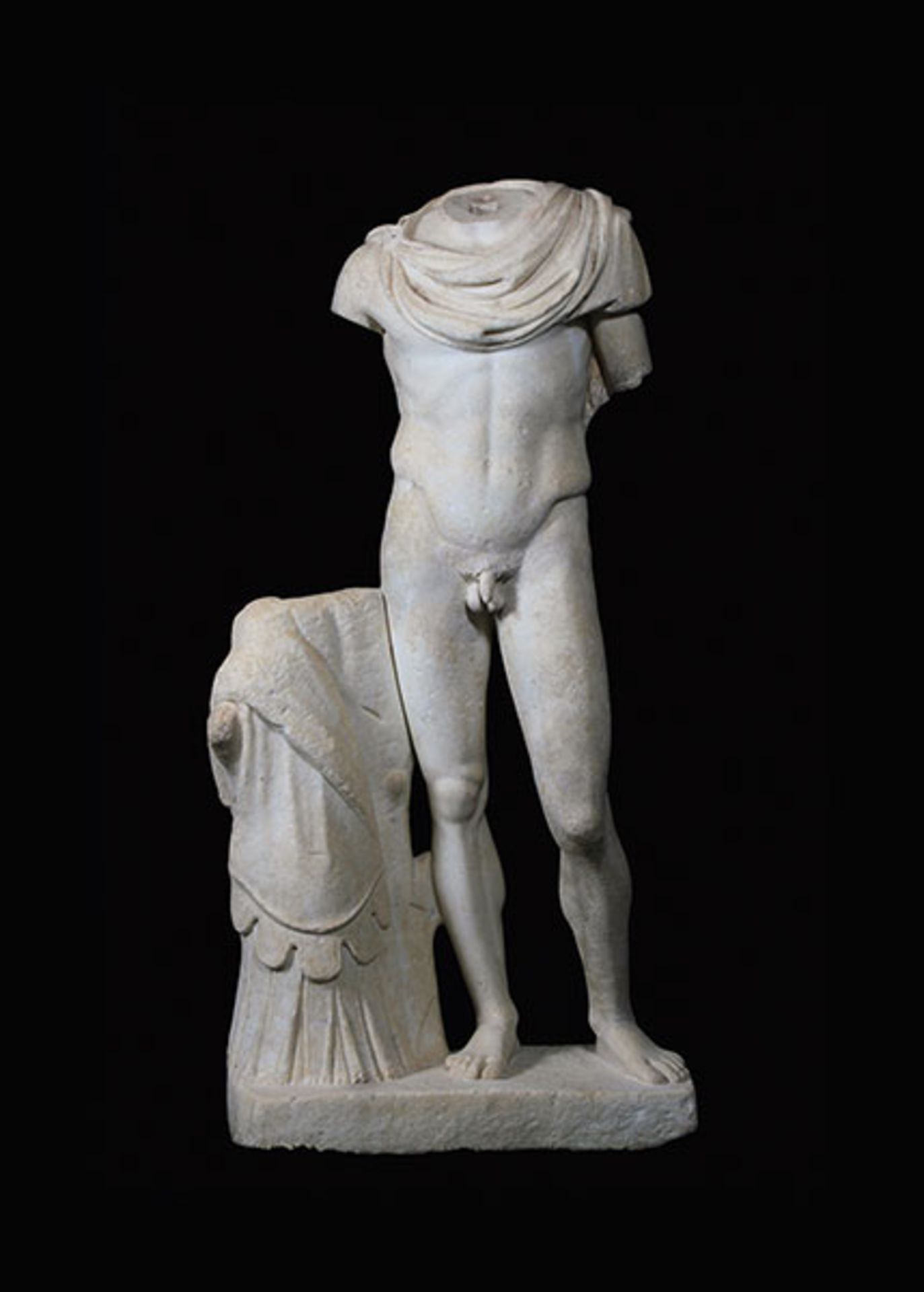 Bedeutende, lebensgroße römische Marmorfigur des Kriegsgottes Mars Höhe: 182 cm. Breite: 90 cm. - Bild 3 aus 10