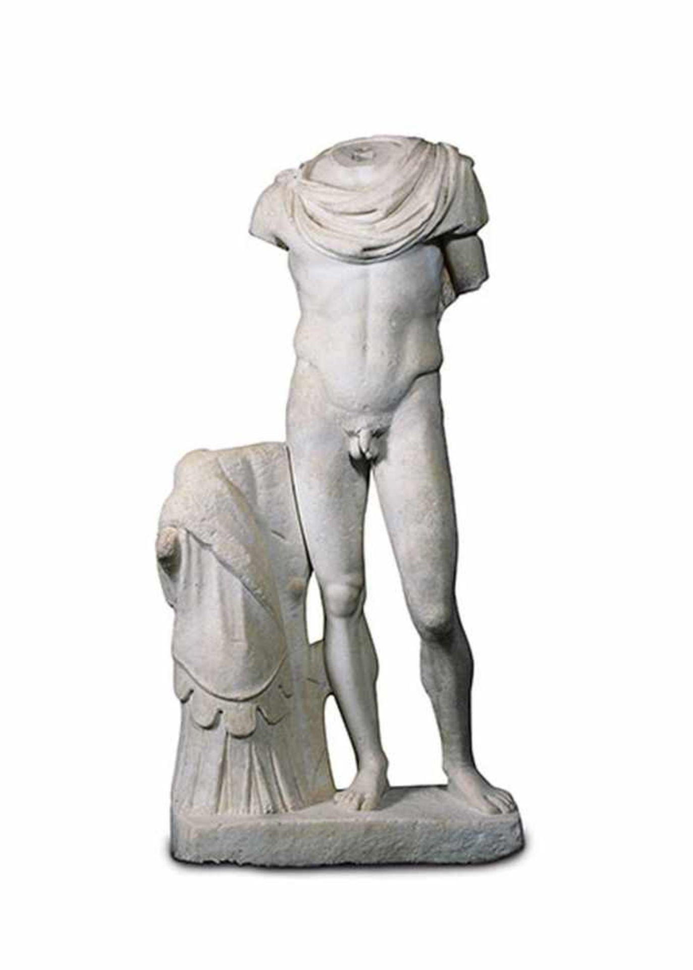 Bedeutende, lebensgroße römische Marmorfigur des Kriegsgottes Mars Höhe: 182 cm. Breite: 90 cm. - Bild 10 aus 10
