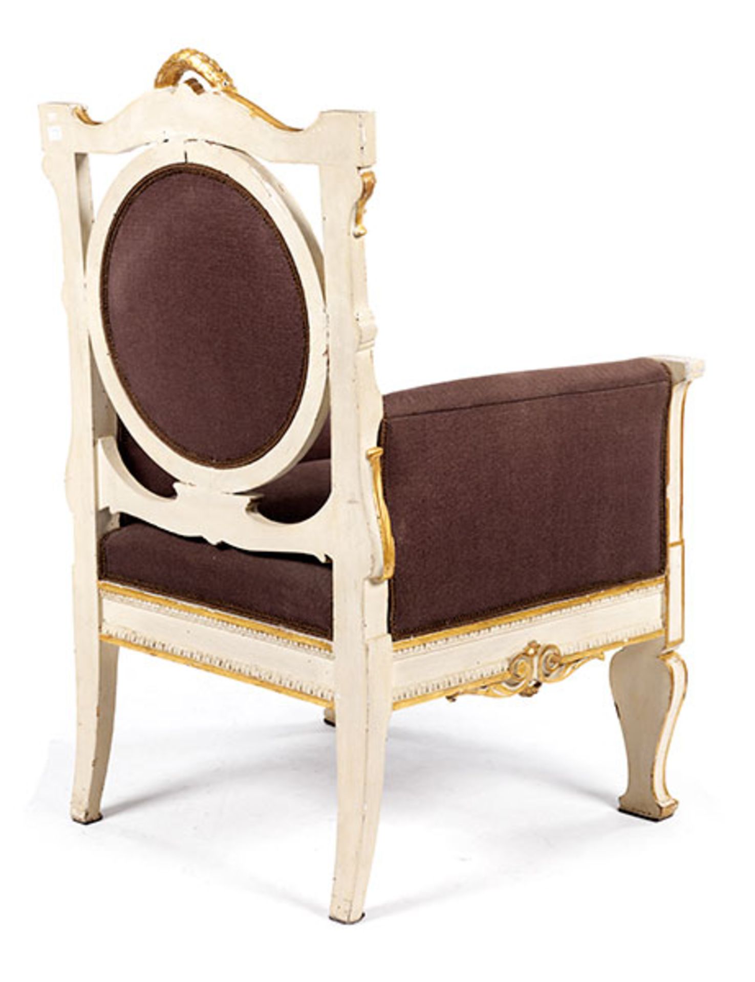 Sechs klassizistische Sessel Sitzhöhe: 42 cm. Lehnenhöhe: 101 cm. Piemont, zweite Hälfte 18. - Bild 6 aus 8