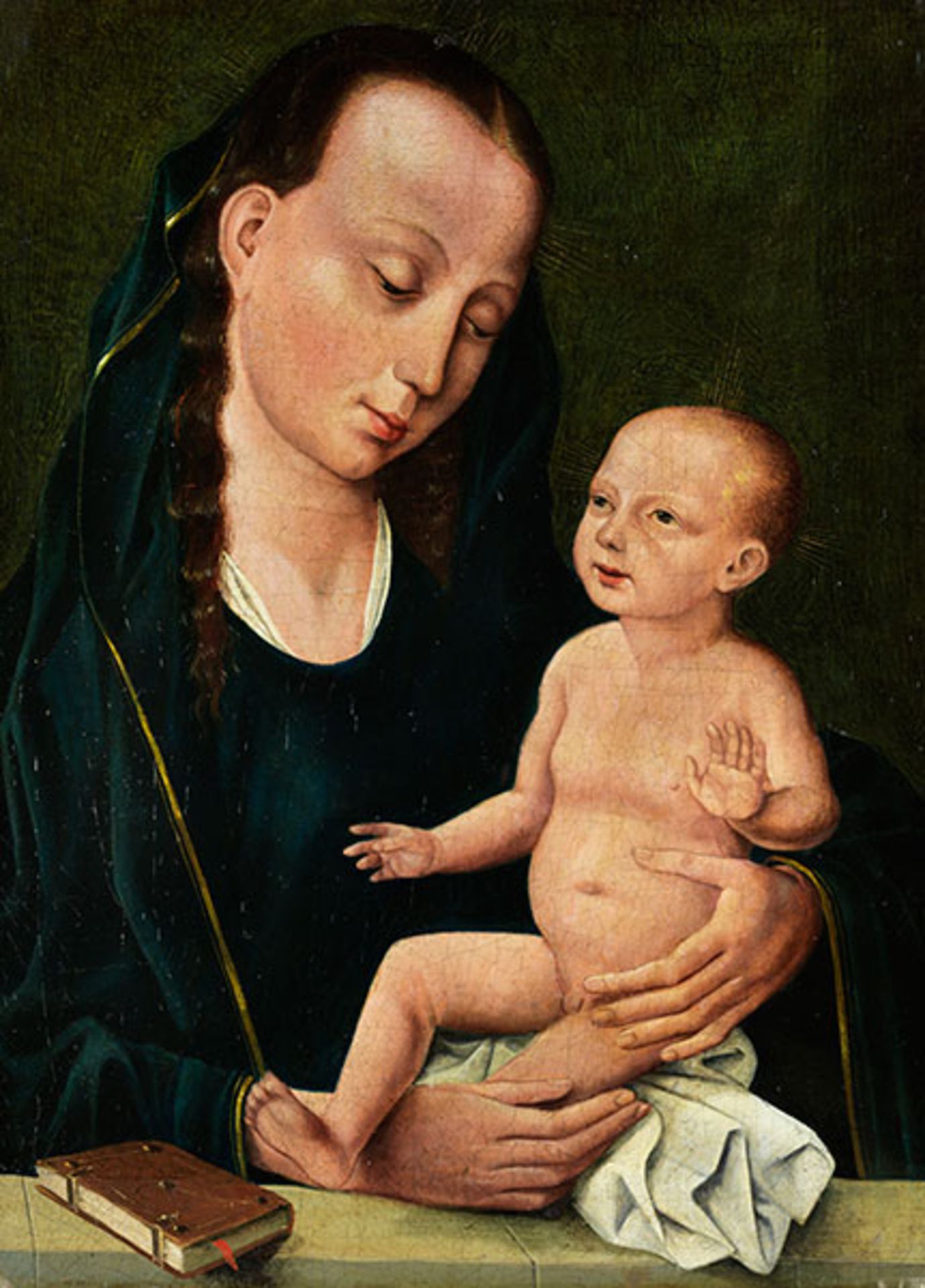 Dieric Bouts, 1415/ 20 Haarlem "" 1475 Löwen, Werkstatt des MADONNA MIT DEM KIND Öl auf Holz. 29,5 x