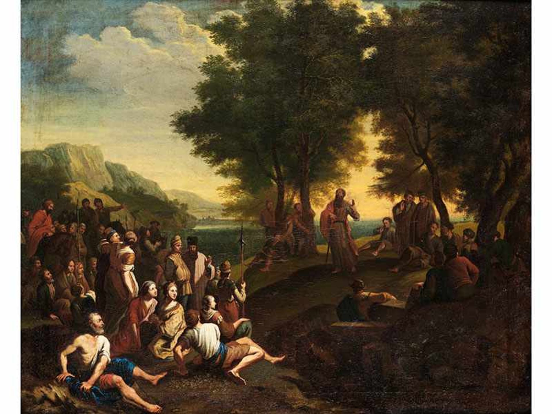 Joachim Franz Beich, 1665 "" 1748, Umkreis des Gemäldepaar PREDIGTDARSTELLUNGEN Öl auf Leinwand. - Bild 3 aus 5