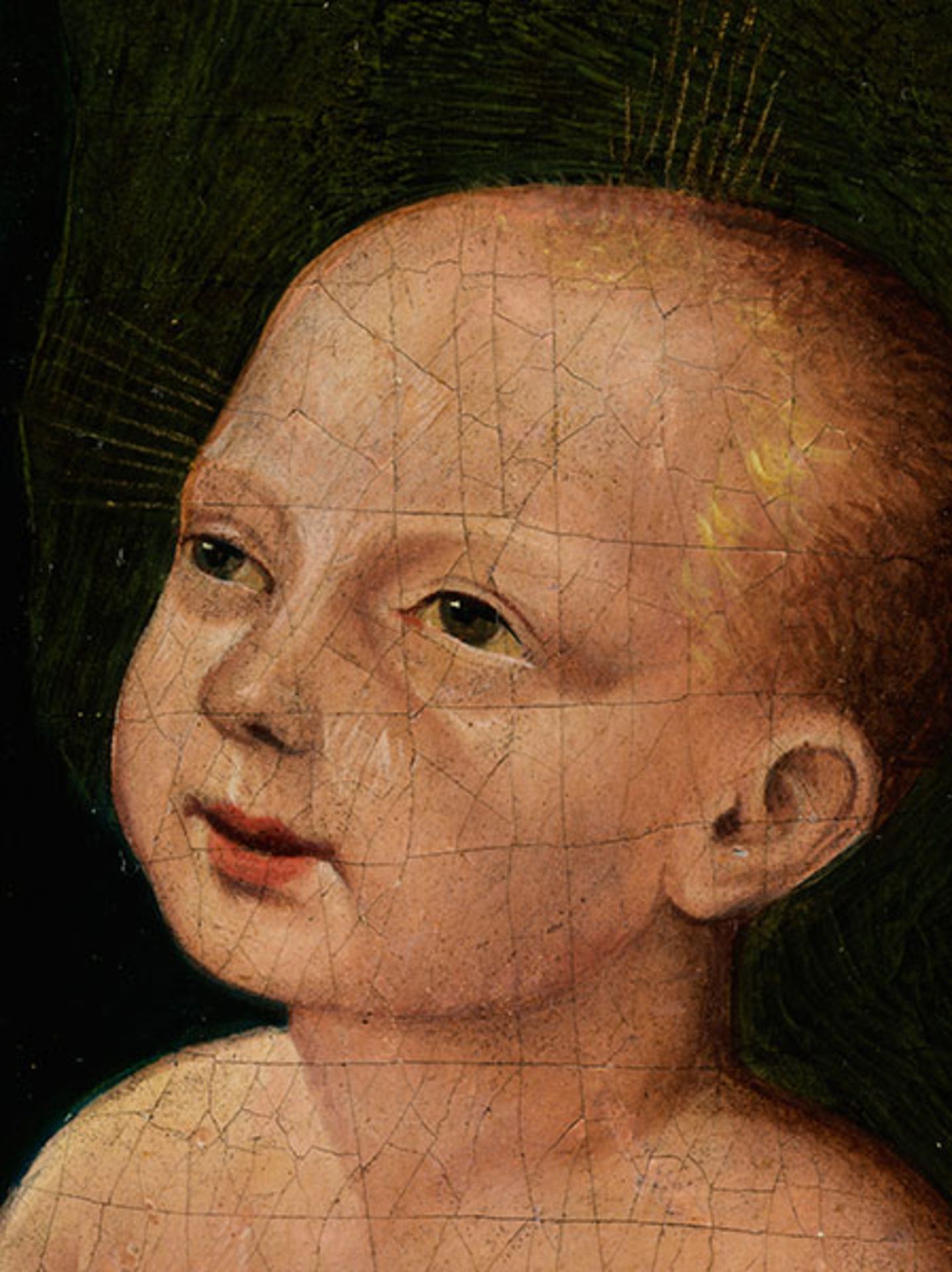 Dieric Bouts, 1415/ 20 Haarlem "" 1475 Löwen, Werkstatt des MADONNA MIT DEM KIND Öl auf Holz. 29,5 x - Bild 3 aus 10