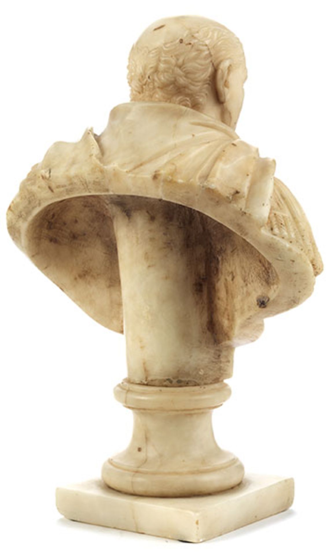 Cäsaren-Büste des Kaisers Vespasian Höhe: 27,5 cm. Italien, 19. Jahrhundert. Alabaster. Die Büste in - Bild 3 aus 4