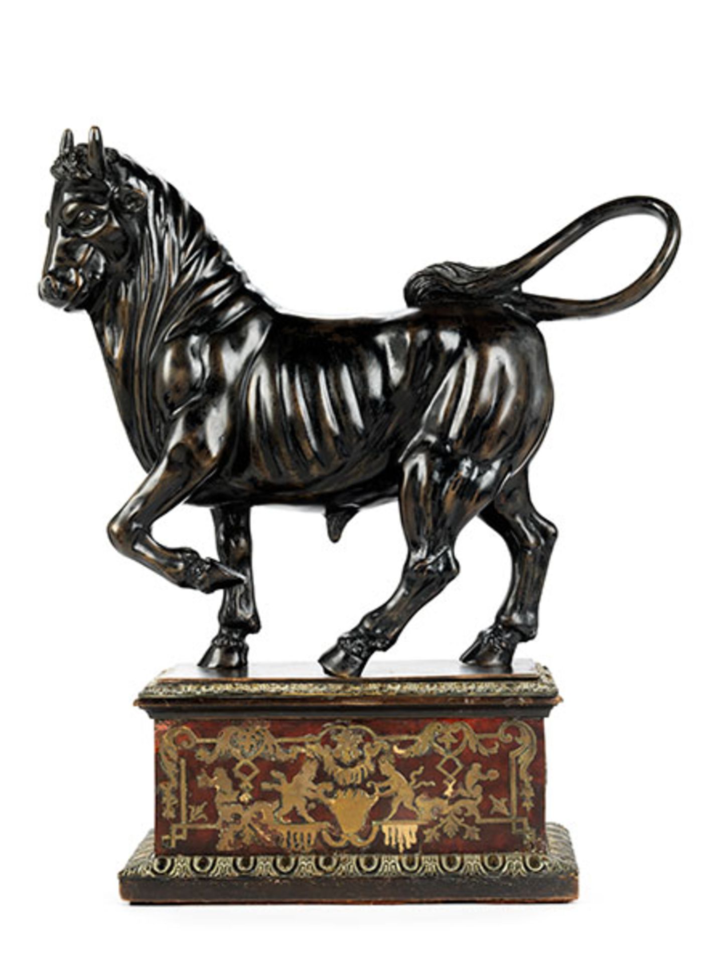 Bronzestier im Renaissance-Stil Höhe: inkl. Sockel: 41,5 cm. Ohne Sockel: 29 cm. Italien, wohl 19.